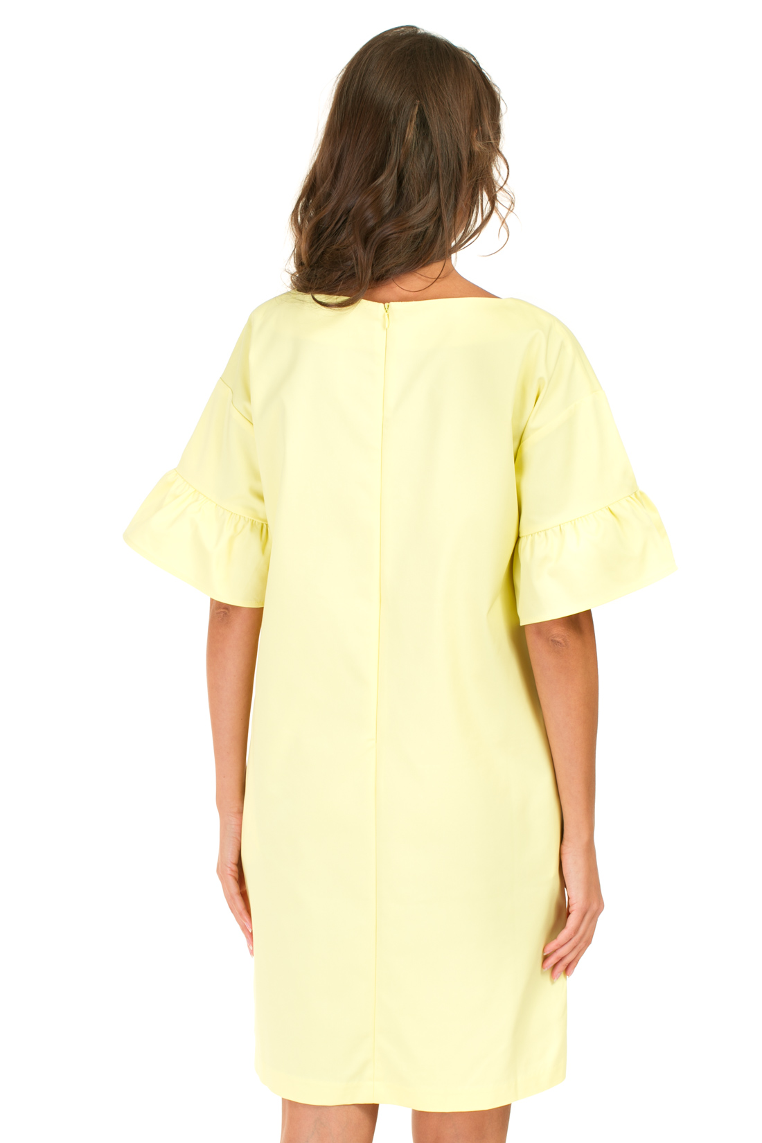 Платье с рукавами-воланами (арт. baon B457043), размер L, цвет желтый Платье с рукавами-воланами (арт. baon B457043) - фото 2