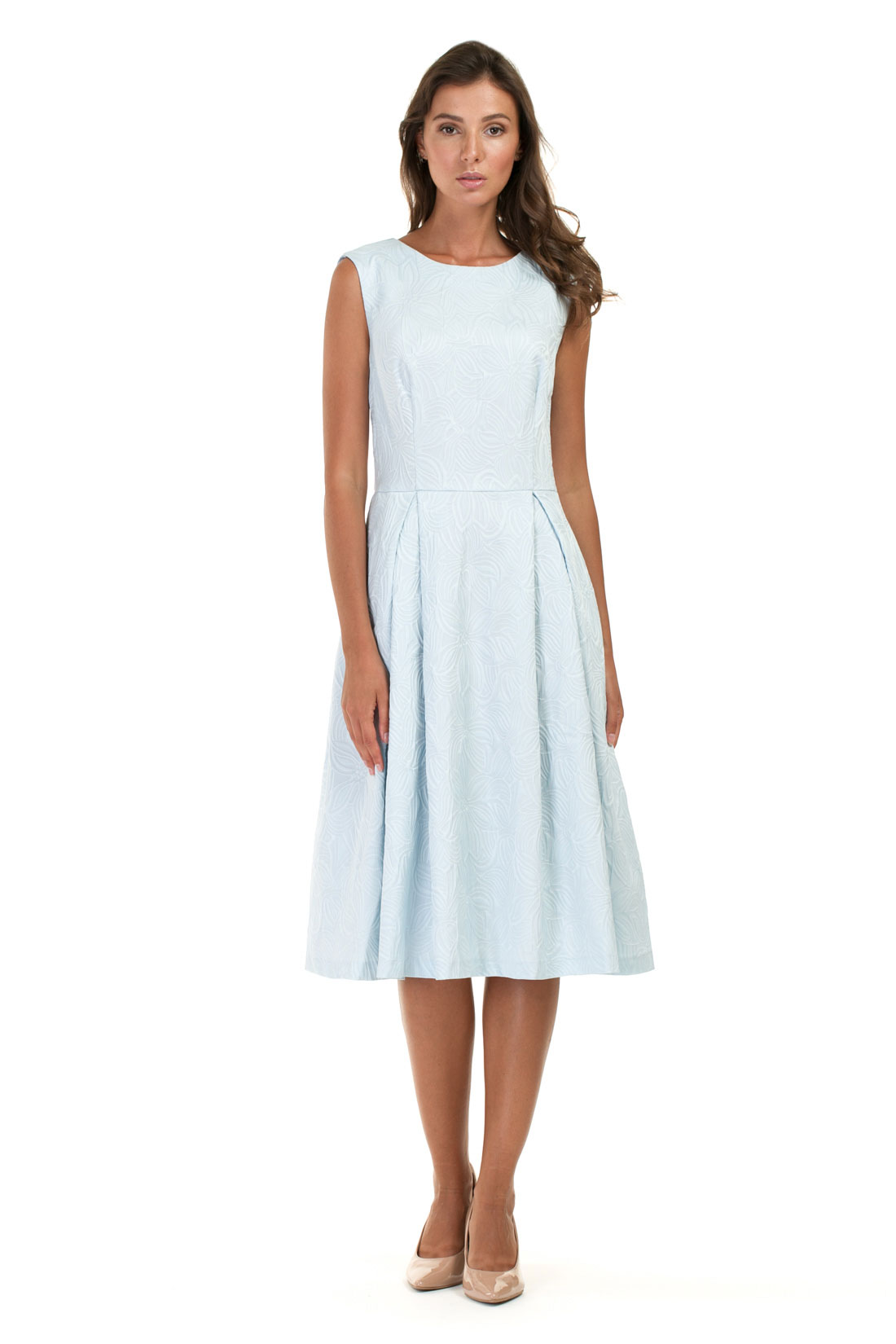 Платье из жаккардового материала (арт. baon B457063), размер XS, цвет белый Платье из жаккардового материала (арт. baon B457063) - фото 5