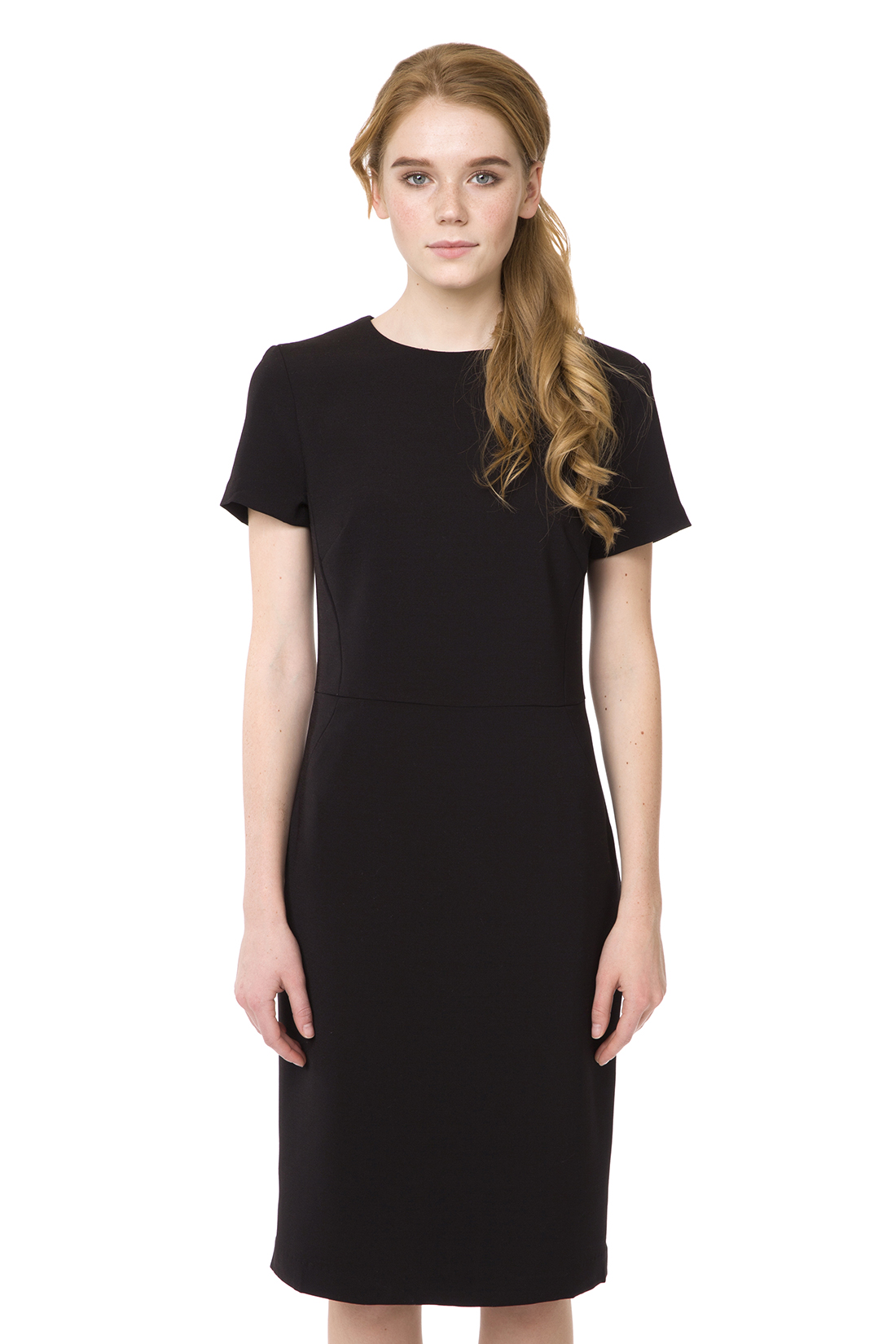 Приталенное чёрное платье (арт. baon B457072), размер L, цвет черный Приталенное чёрное платье (арт. baon B457072) - фото 5