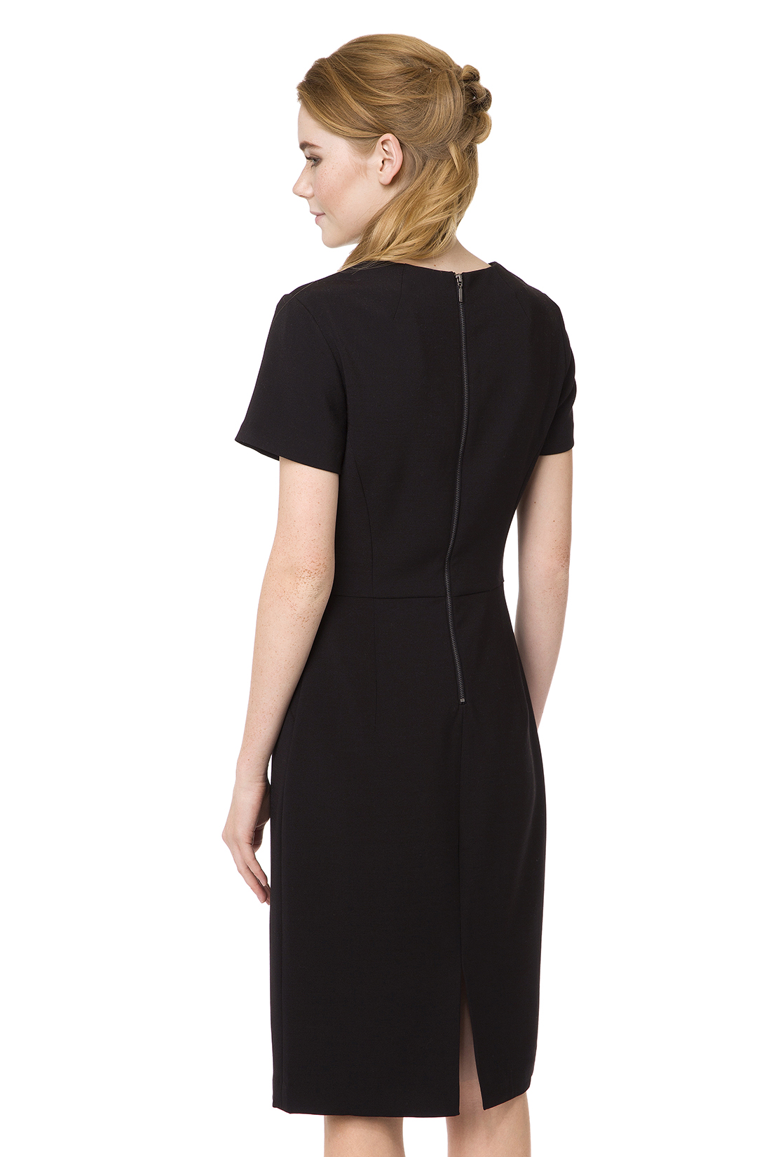 Приталенное чёрное платье (арт. baon B457072), размер L, цвет черный Приталенное чёрное платье (арт. baon B457072) - фото 2