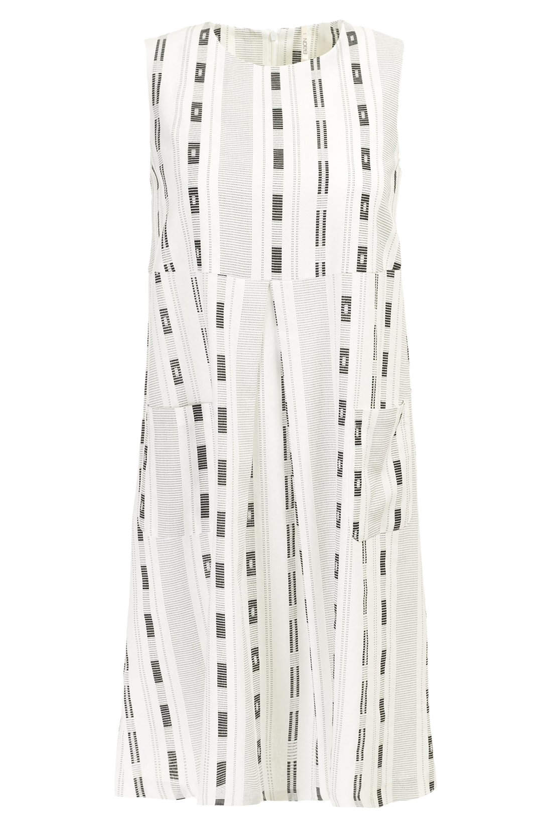 Платье из жаккардового смесового льна (арт. baon B457079), размер L, цвет белый Платье из жаккардового смесового льна (арт. baon B457079) - фото 4