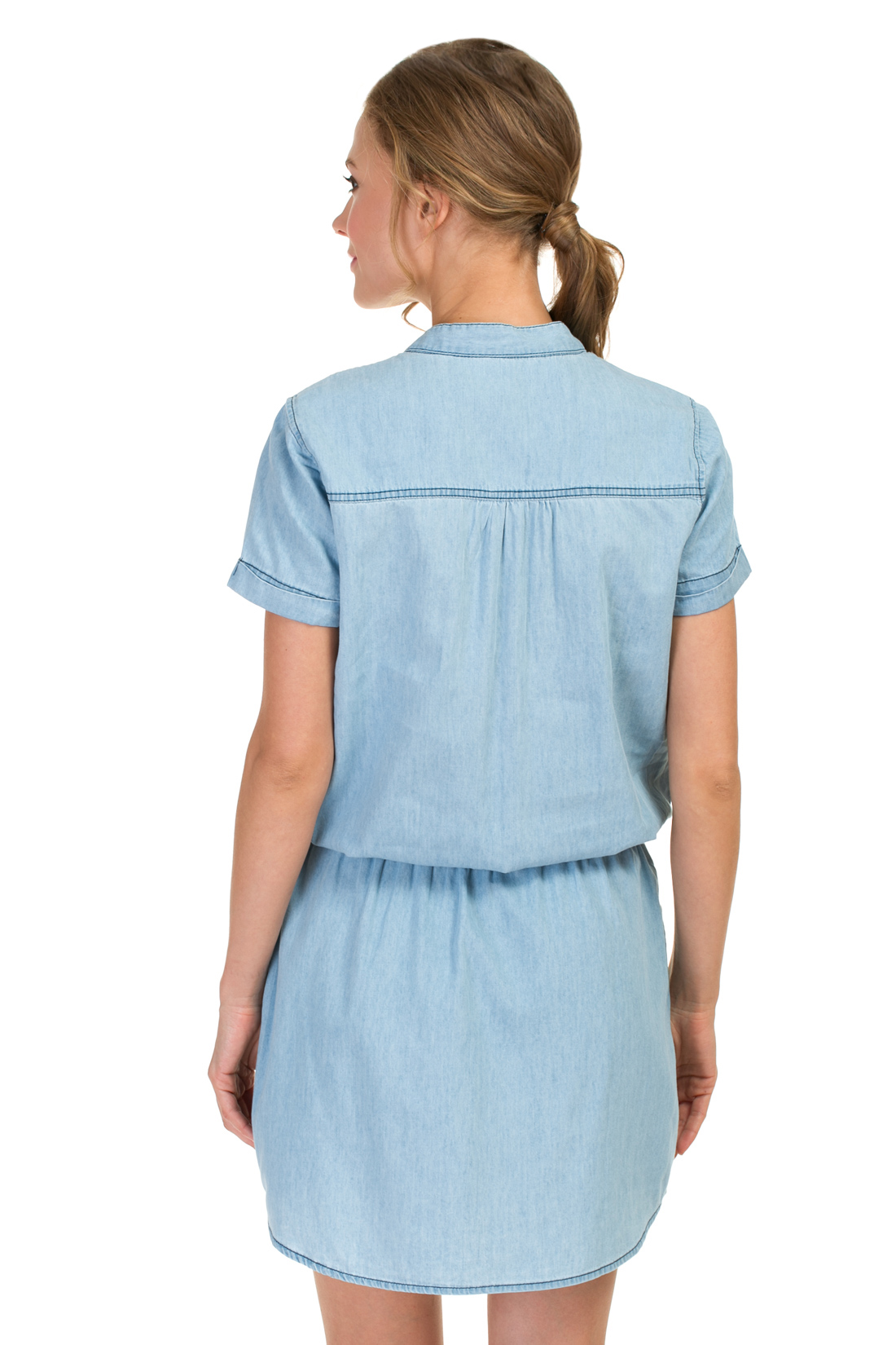 Платье-рубашка из денима (арт. baon B457087), размер XL, цвет light blue denim#голубой Платье-рубашка из денима (арт. baon B457087) - фото 2