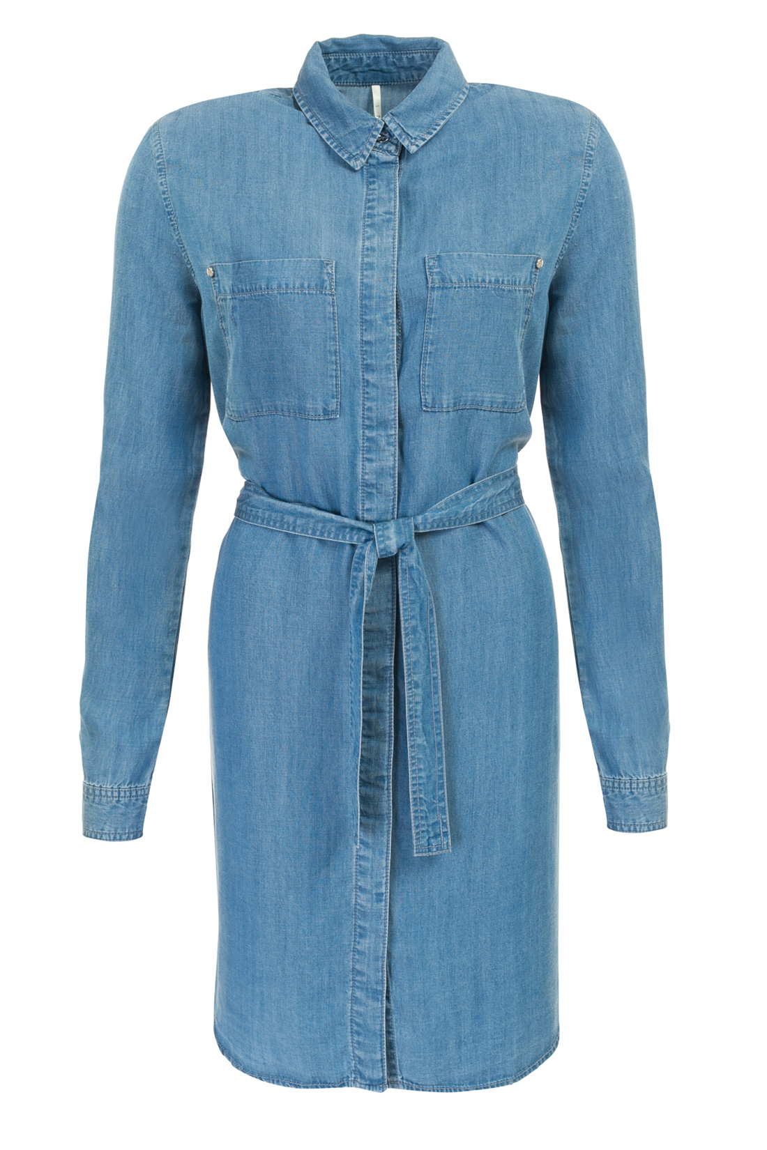 Платье-рубашка из денима (арт. baon B457088), размер L, цвет blue denim#голубой Платье-рубашка из денима (арт. baon B457088) - фото 3