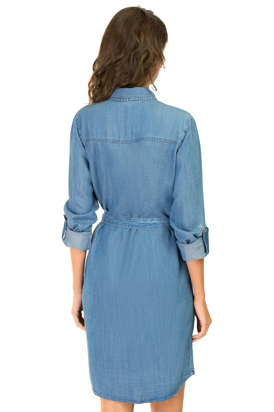 Платье-рубашка из денима (арт. baon B457088), размер L, цвет blue denim#голубой Платье-рубашка из денима (арт. baon B457088) - фото 2