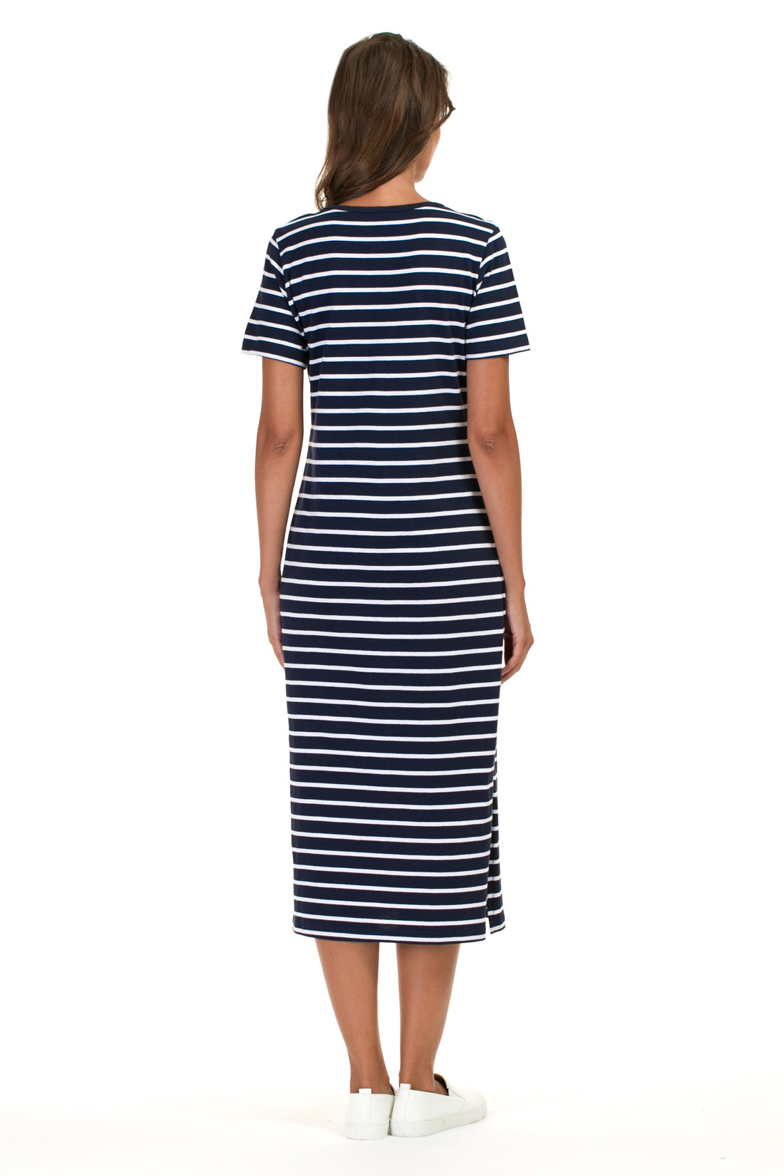 Платье-миди в морскую полоску (арт. baon B457099), размер XXL, цвет dark navy striped#синий Платье-миди в морскую полоску (арт. baon B457099) - фото 2