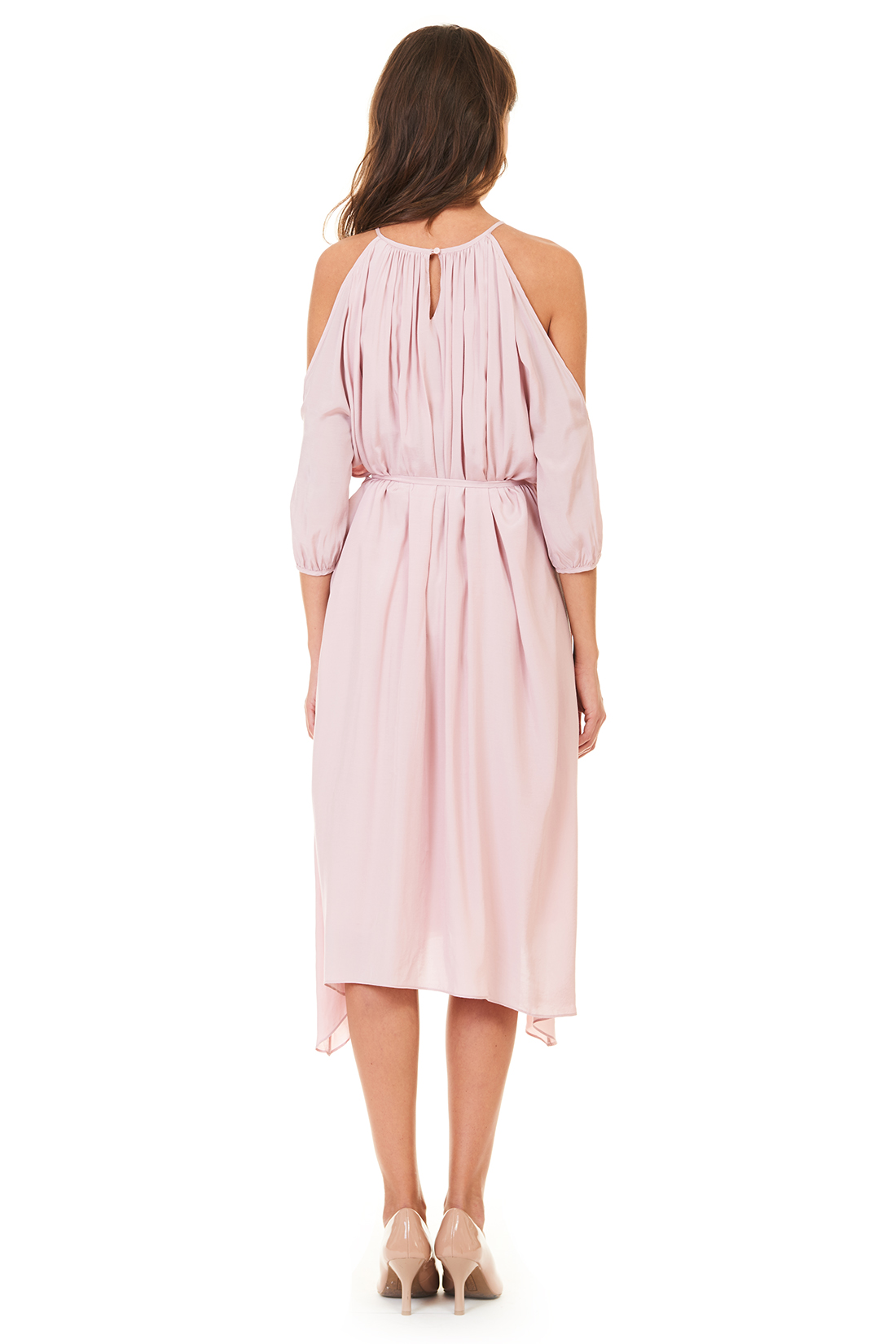 Платье-туника с открытыми плечами (арт. baon B457105), размер XL, цвет розовый Платье-туника с открытыми плечами (арт. baon B457105) - фото 2