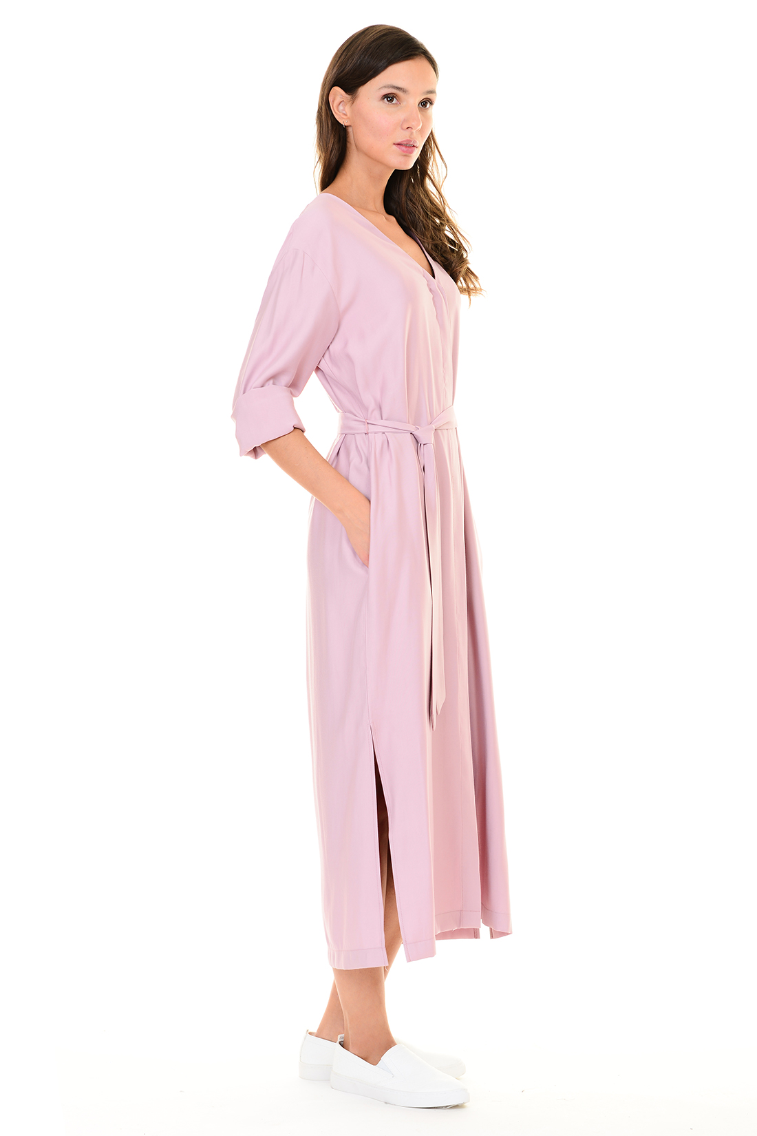 Платье с запахом (арт. baon B457106), размер S, цвет розовый Платье с запахом (арт. baon B457106) - фото 4
