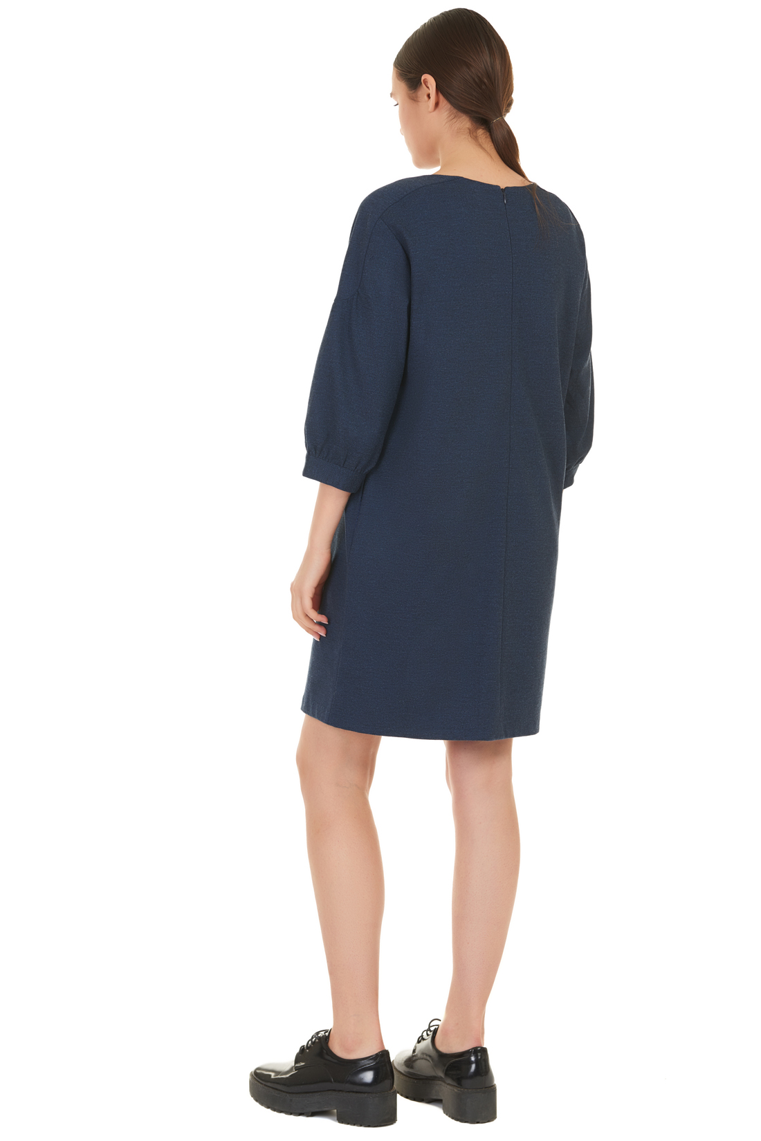Платье с оригинальными рукавами (арт. baon B457519), размер XXL, цвет blue night melange#синий Платье с оригинальными рукавами (арт. baon B457519) - фото 2