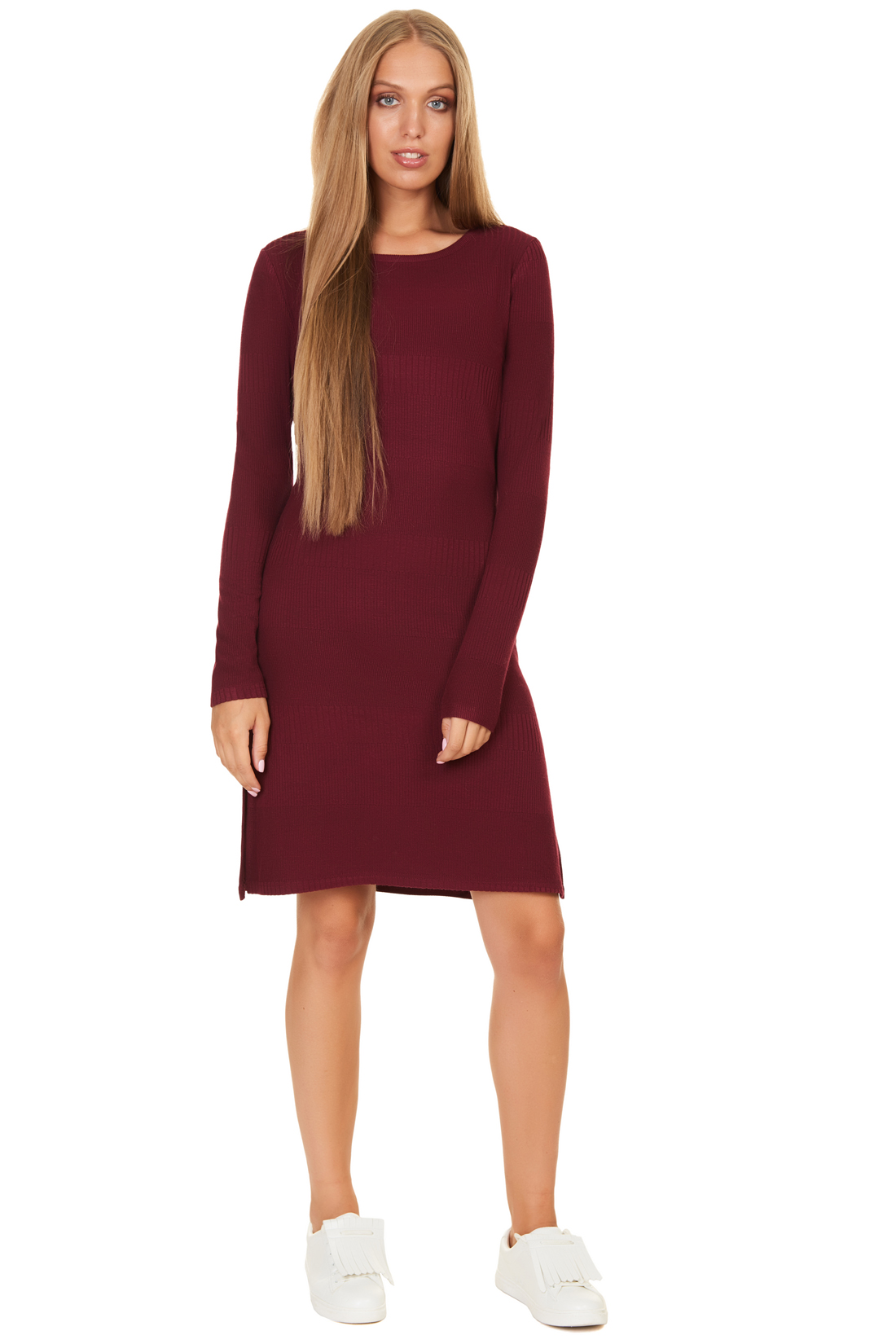 Платье из трикотажа с узором (арт. baon B457555), размер L, цвет красный Платье из трикотажа с узором (арт. baon B457555) - фото 5