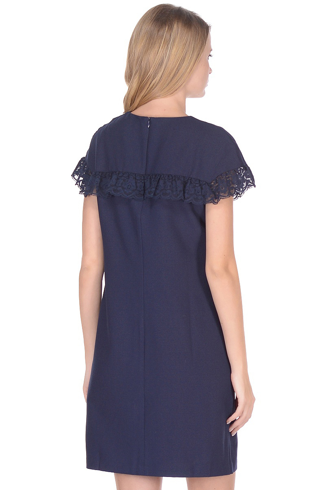 Платье с кружевом на кокетке (арт. baon B458004), размер XS, цвет синий Платье с кружевом на кокетке (арт. baon B458004) - фото 2