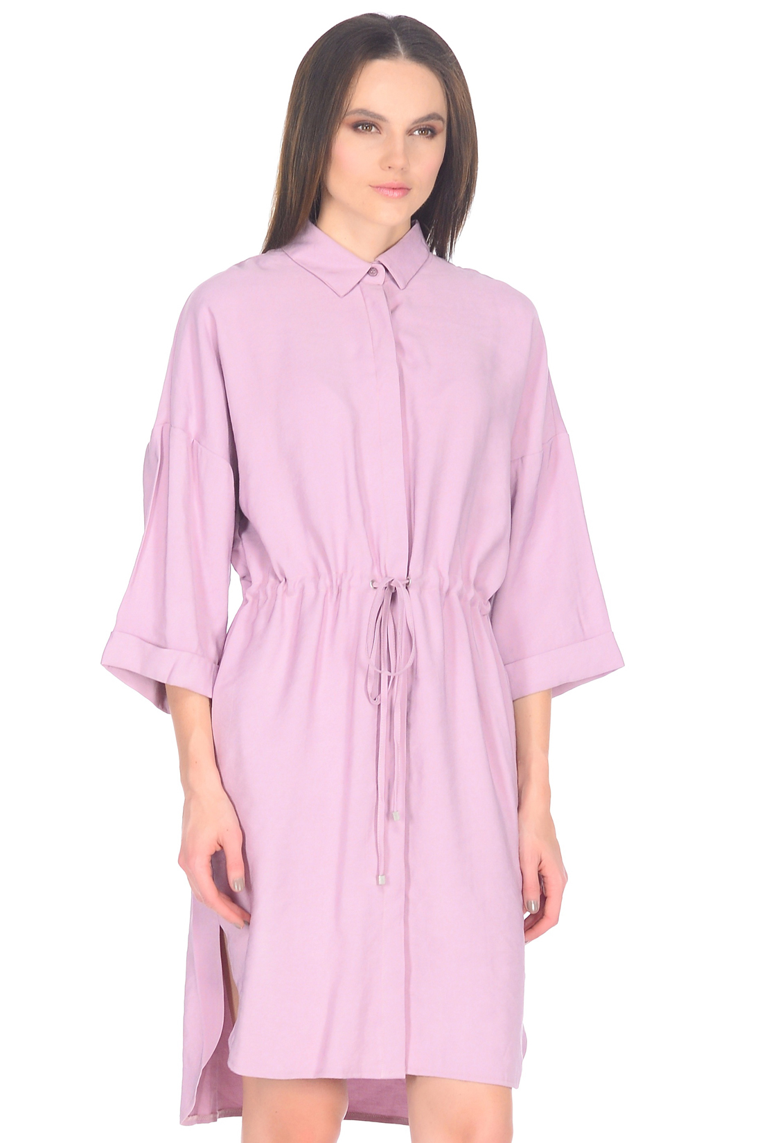 Платье-рубашка с потайной застёжкой (арт. baon B458019), размер M, цвет розовый Платье-рубашка с потайной застёжкой (арт. baon B458019) - фото 3