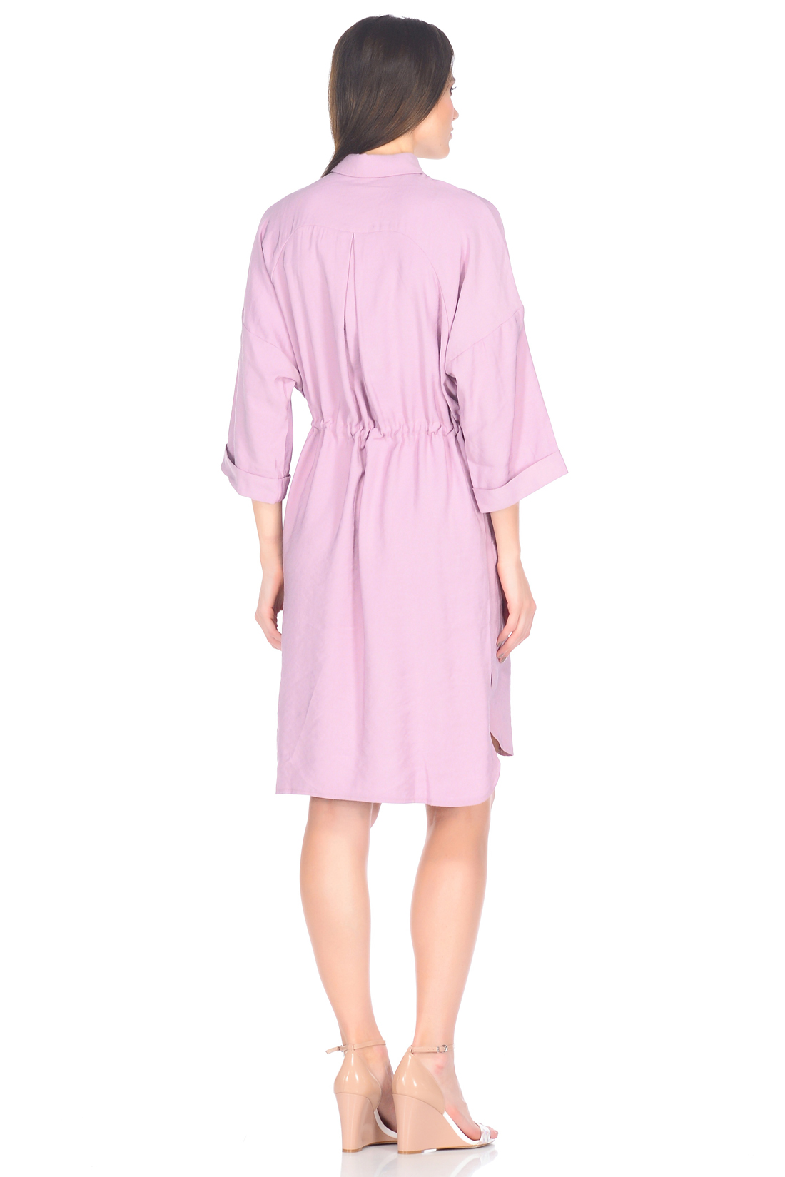Платье-рубашка с потайной застёжкой (арт. baon B458019), размер M, цвет розовый Платье-рубашка с потайной застёжкой (арт. baon B458019) - фото 2