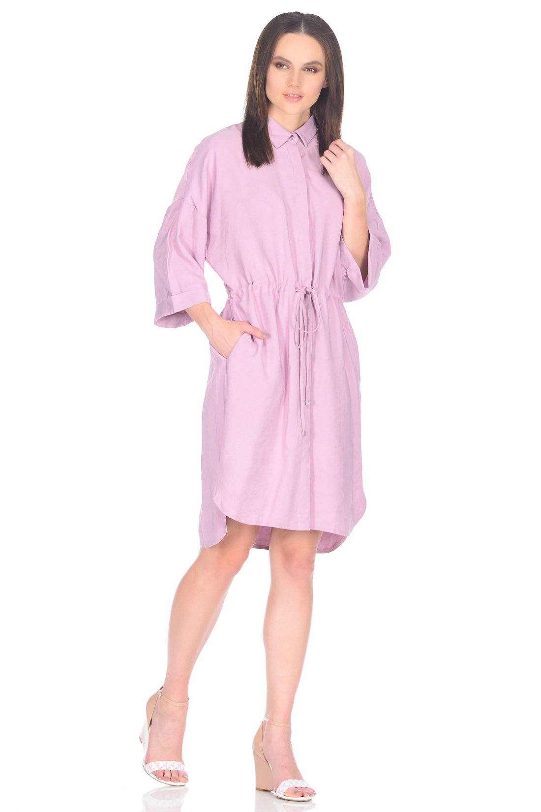 Платье-рубашка с потайной застёжкой (арт. baon B458019), размер M, цвет розовый Платье-рубашка с потайной застёжкой (арт. baon B458019) - фото 1
