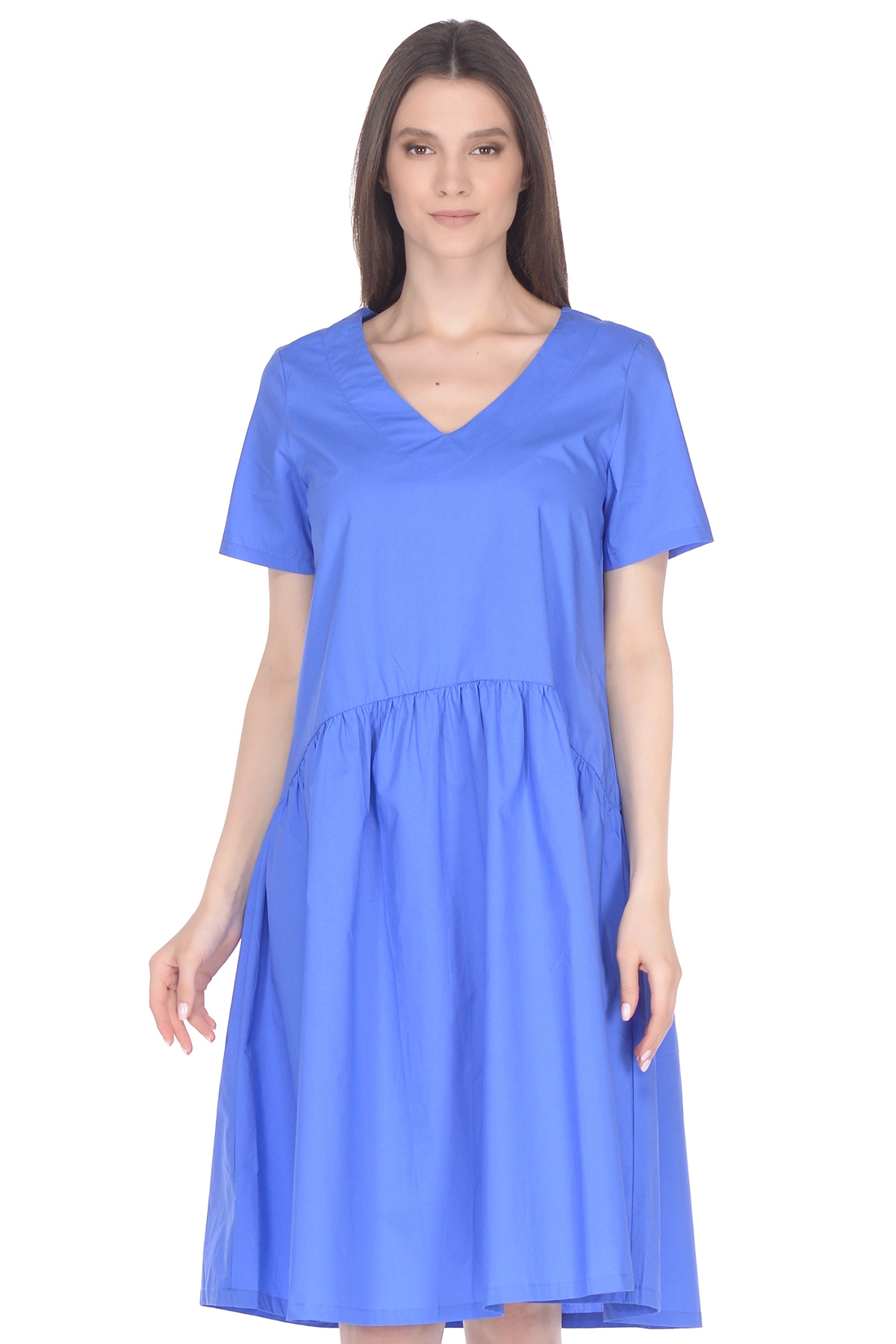 Свободное платье из хлопка (арт. baon B458061), размер XL, цвет синий Свободное платье из хлопка (арт. baon B458061) - фото 3