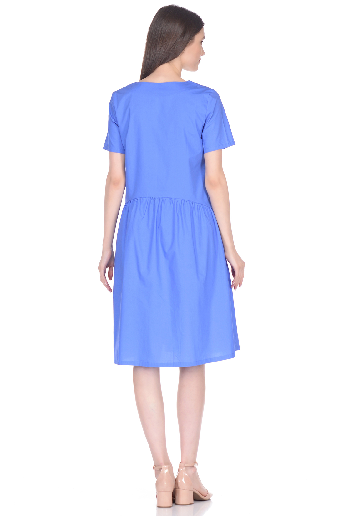 Свободное платье из хлопка (арт. baon B458061), размер XL, цвет синий Свободное платье из хлопка (арт. baon B458061) - фото 2