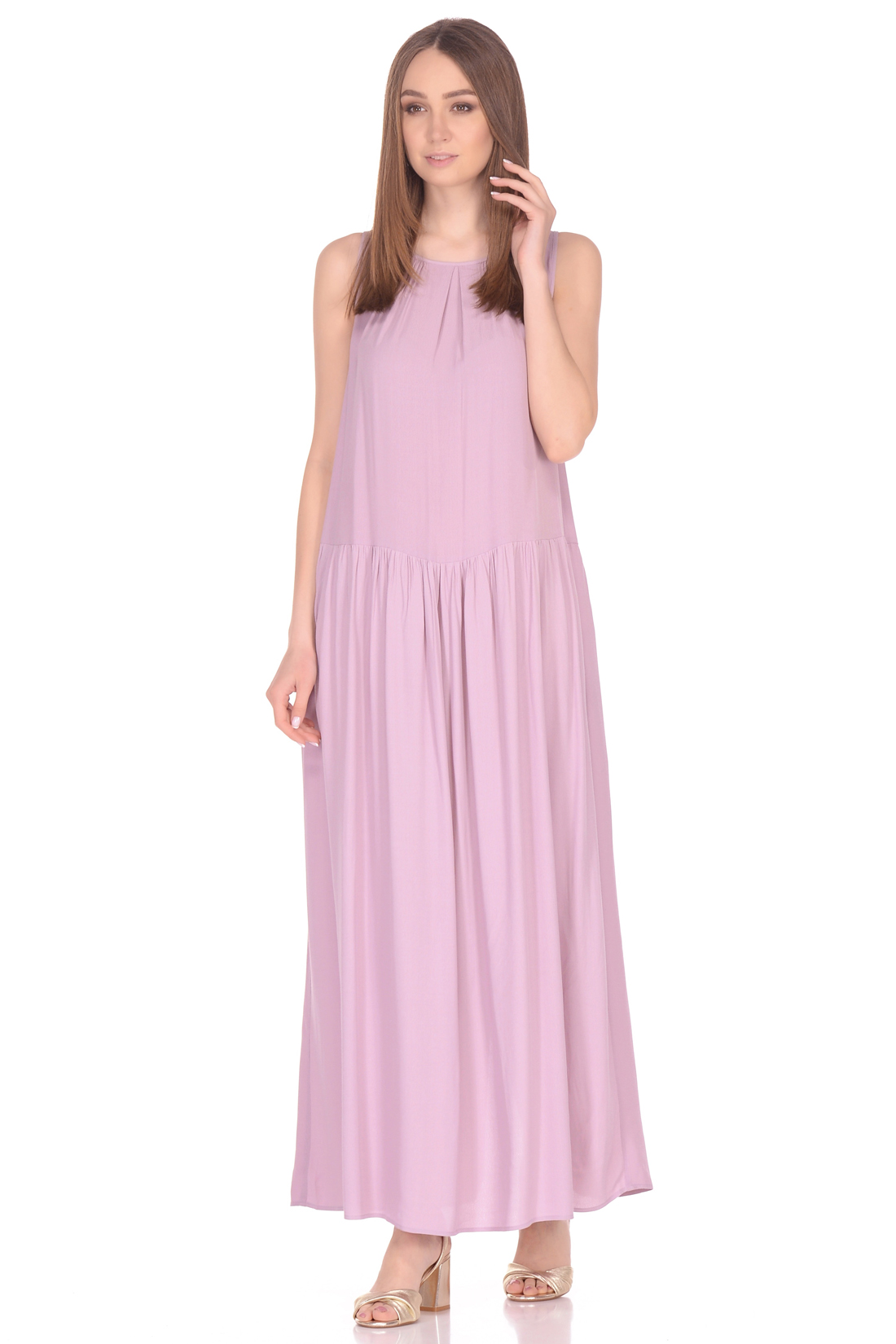 Прямое платье в пол (арт. baon B458084), размер XL, цвет розовый Прямое платье в пол (арт. baon B458084) - фото 1