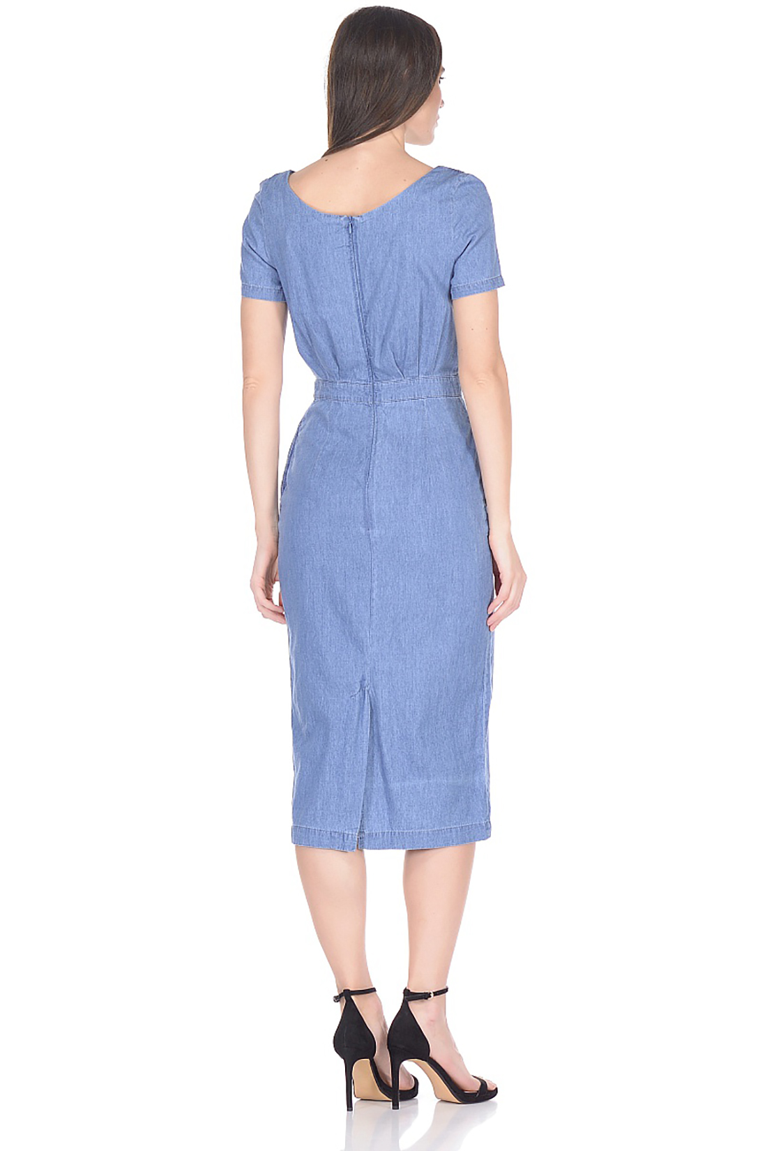 Платье-миди из денима (арт. baon B458108), размер XXL, цвет blue denim#голубой Платье-миди из денима (арт. baon B458108) - фото 2