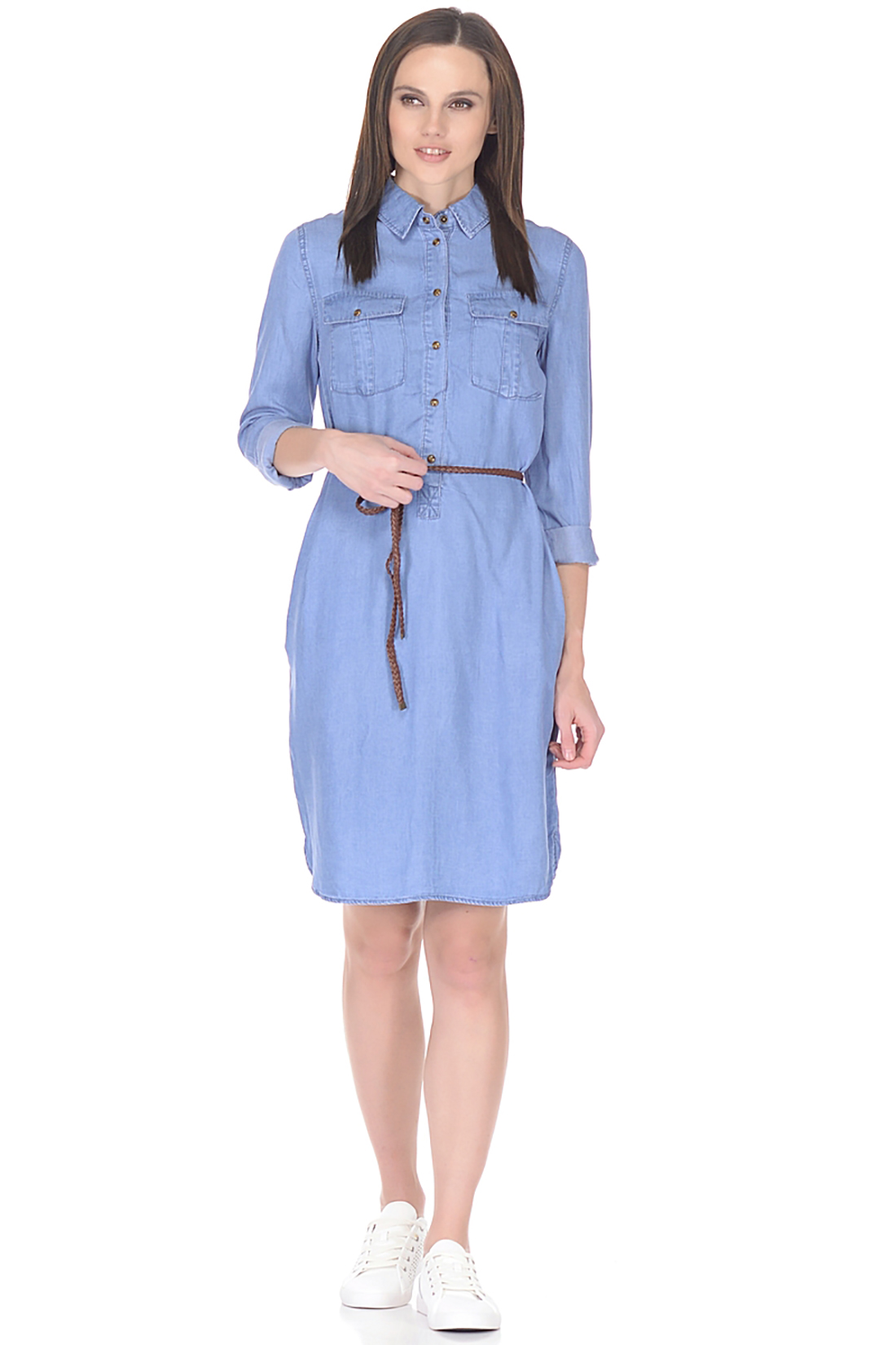 Платье-рубашка из денима (арт. baon B458109), размер L, цвет blue denim#голубой Платье-рубашка из денима (арт. baon B458109) - фото 1