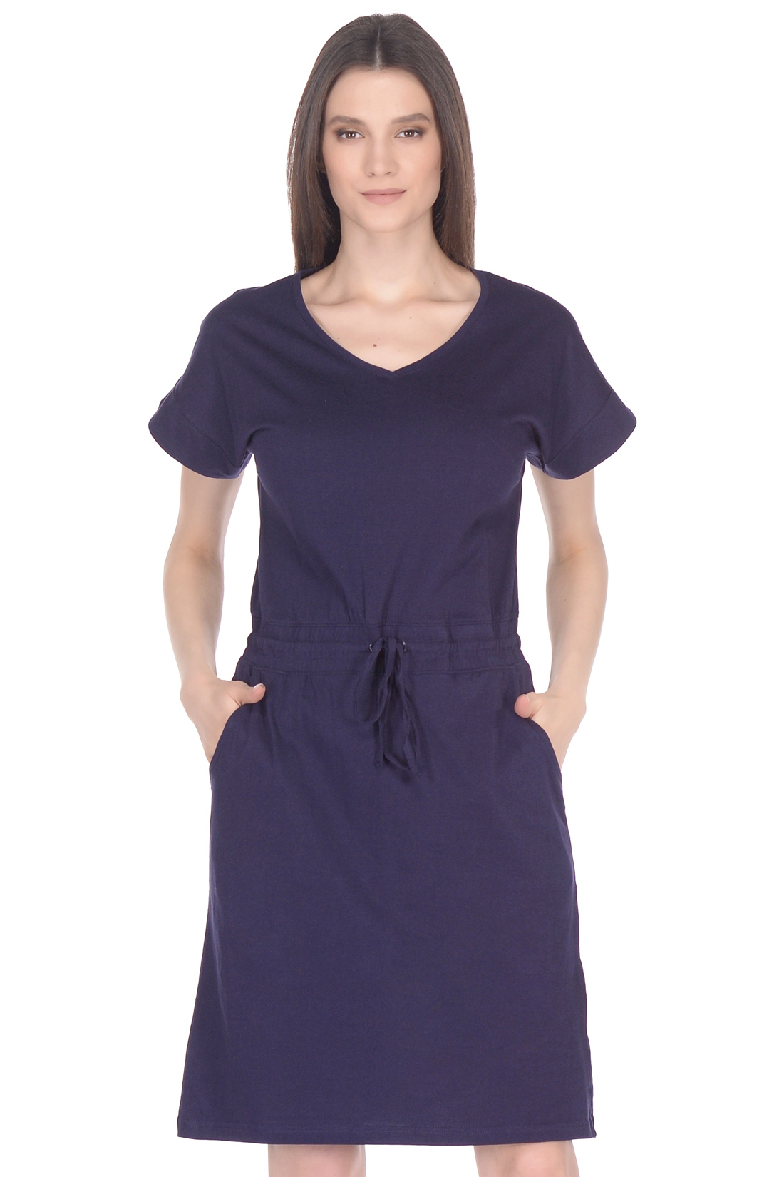 Пляжное платье из трикотажа (арт. baon B458114), размер XXL, цвет синий Пляжное платье из трикотажа (арт. baon B458114) - фото 3