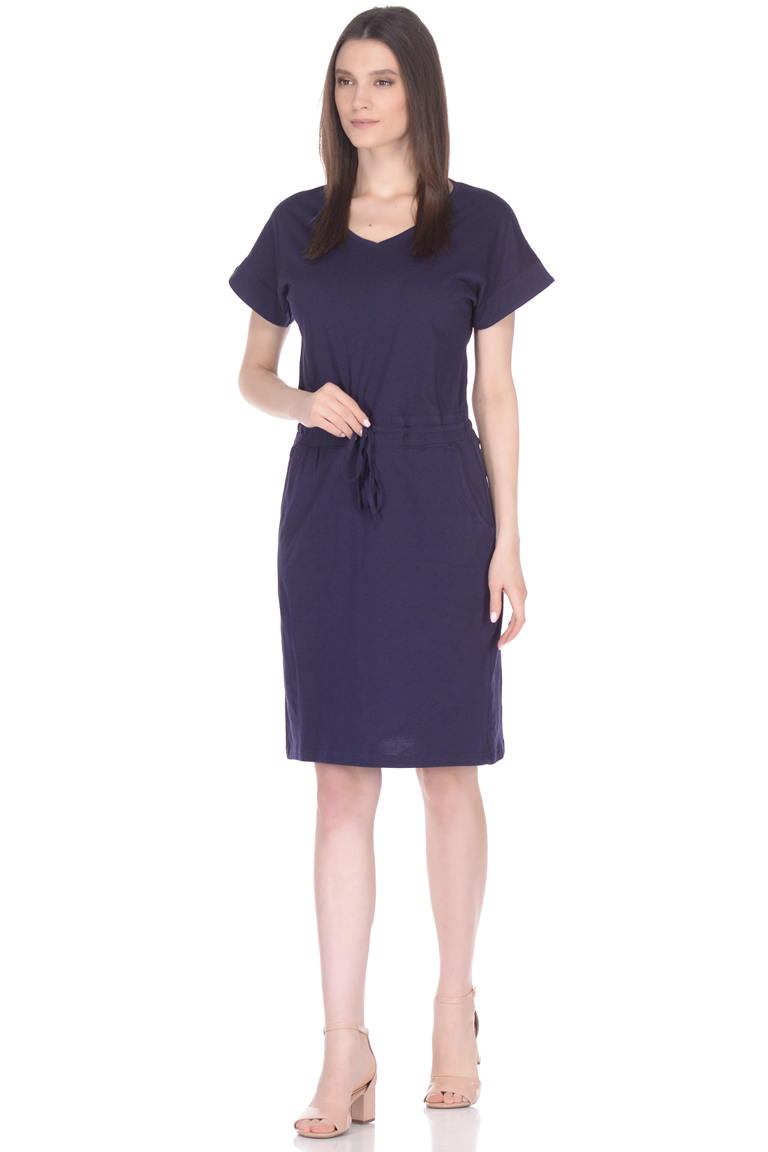 Пляжное платье из трикотажа (арт. baon B458114), размер XXL, цвет синий Пляжное платье из трикотажа (арт. baon B458114) - фото 1