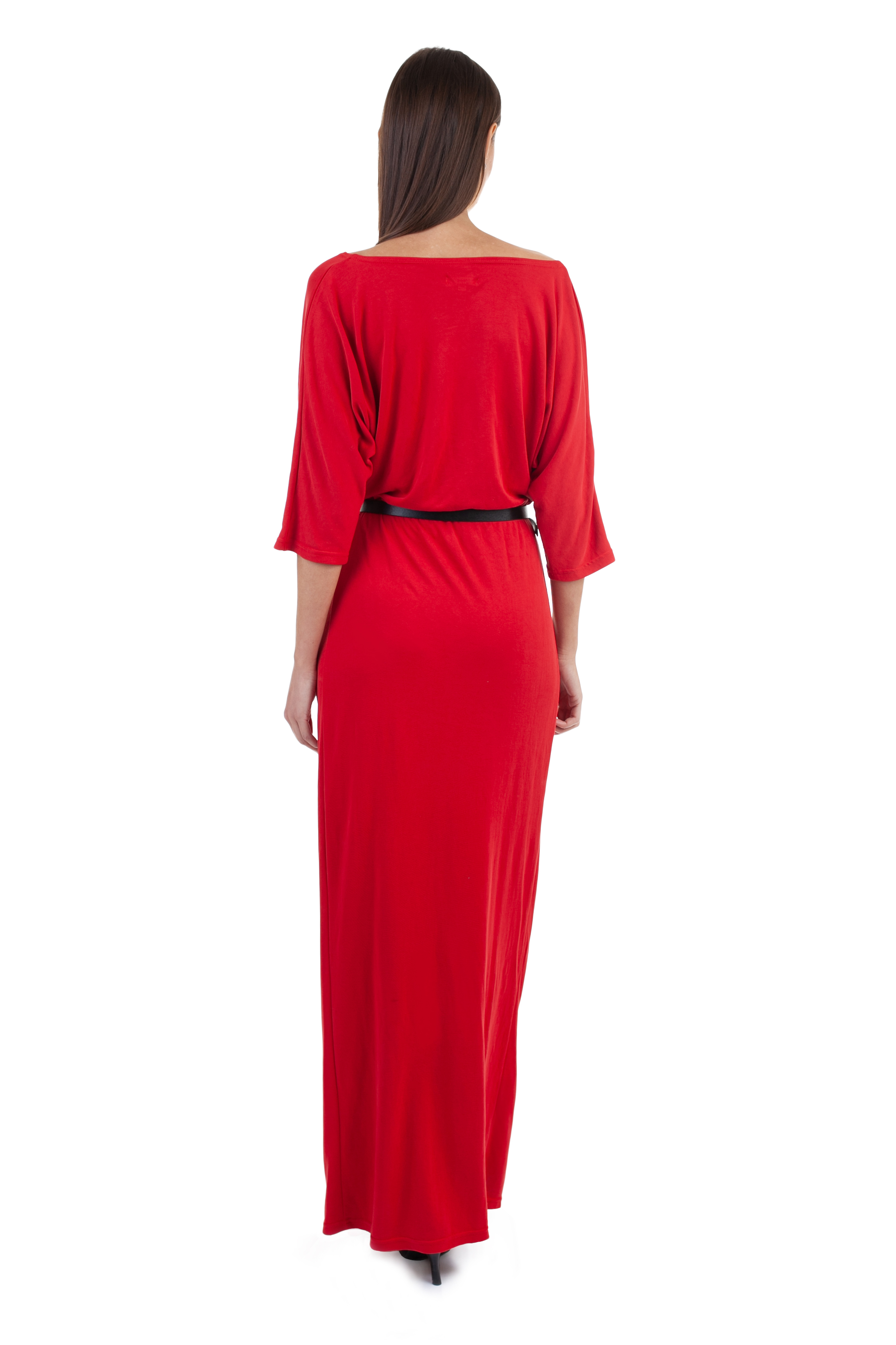 Платье в пол с разрезом (арт. baon B458128), размер L, цвет красный Платье в пол с разрезом (арт. baon B458128) - фото 2
