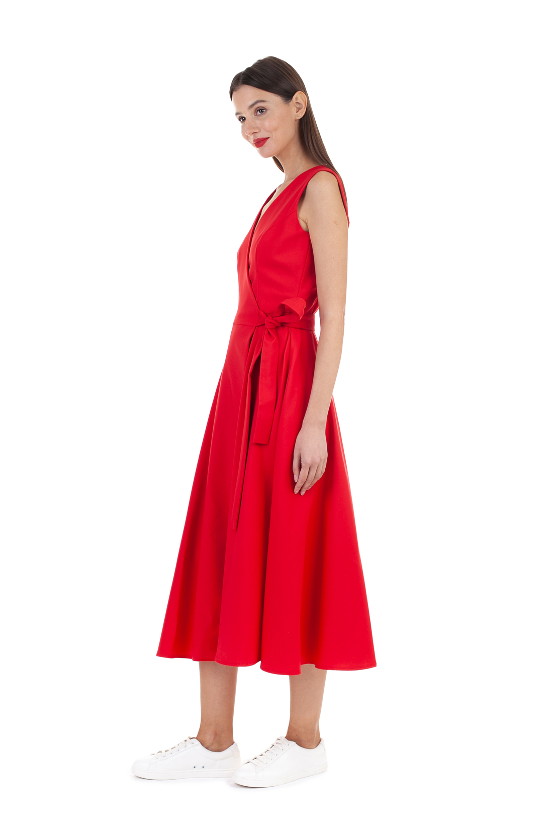 Платье без рукавов (арт. baon B458135), размер XS, цвет красный Платье без рукавов (арт. baon B458135) - фото 4