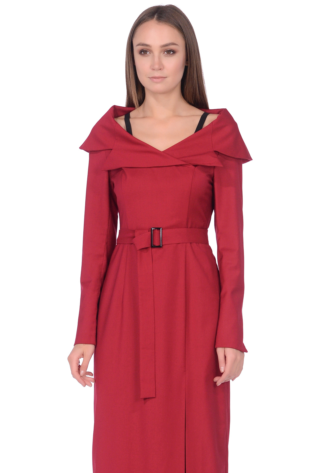 Длинное платье с разрезом (арт. baon B458574), размер M, цвет красный Длинное платье с разрезом (арт. baon B458574) - фото 3