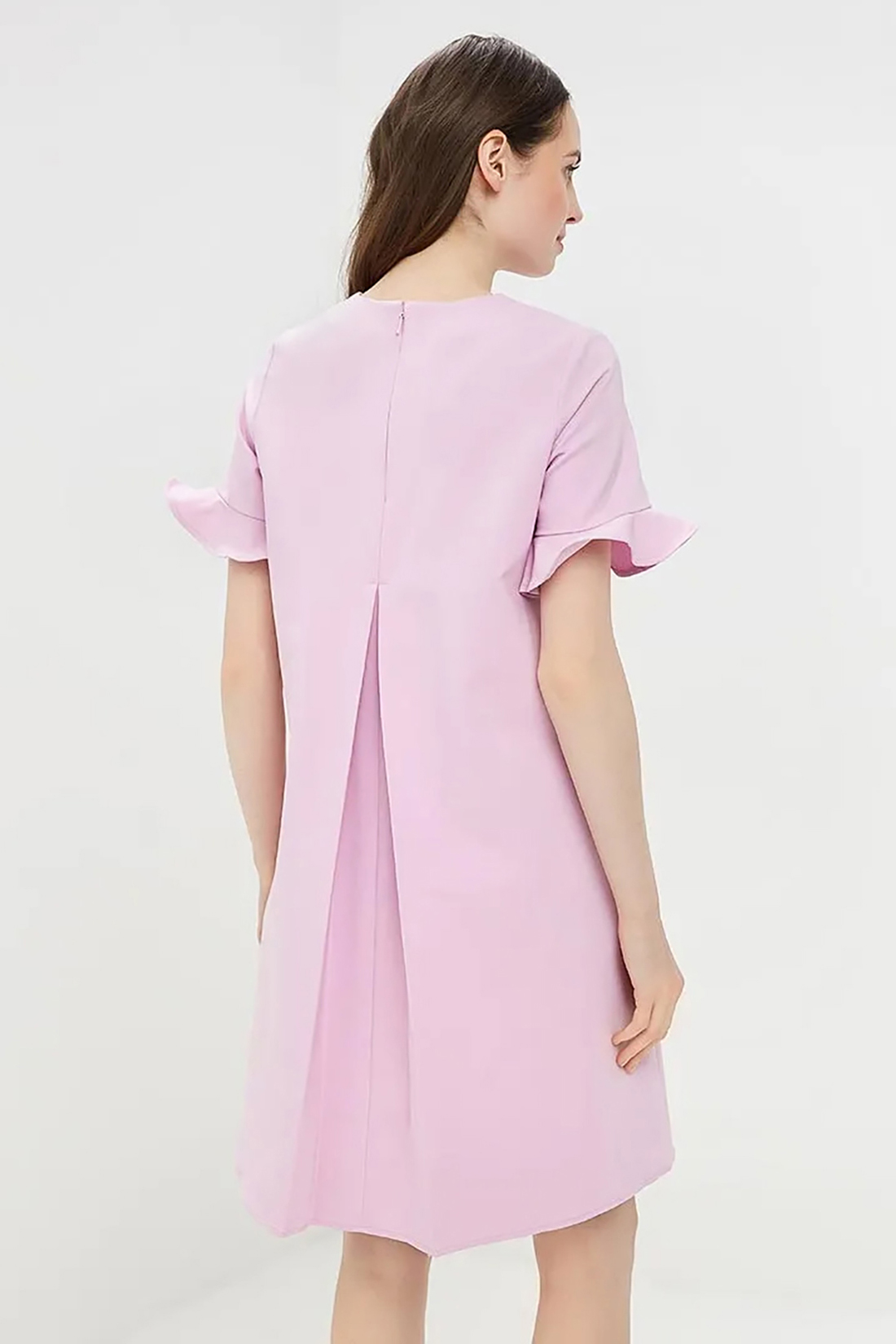 Платье с рюшами и бантовой складкой (арт. baon B459018), размер XL, цвет фиолетовый Платье с рюшами и бантовой складкой (арт. baon B459018) - фото 2