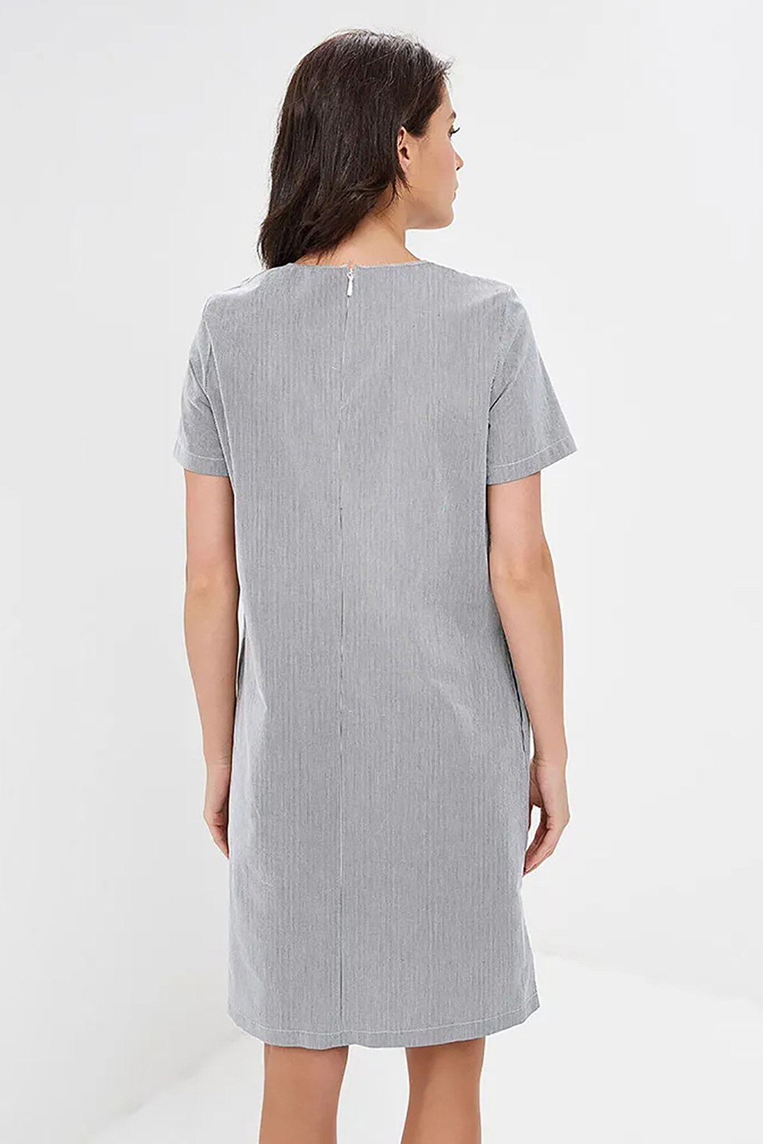 Прямое платье в тонкую полоску (арт. baon B459046), размер M, цвет серый Прямое платье в тонкую полоску (арт. baon B459046) - фото 2