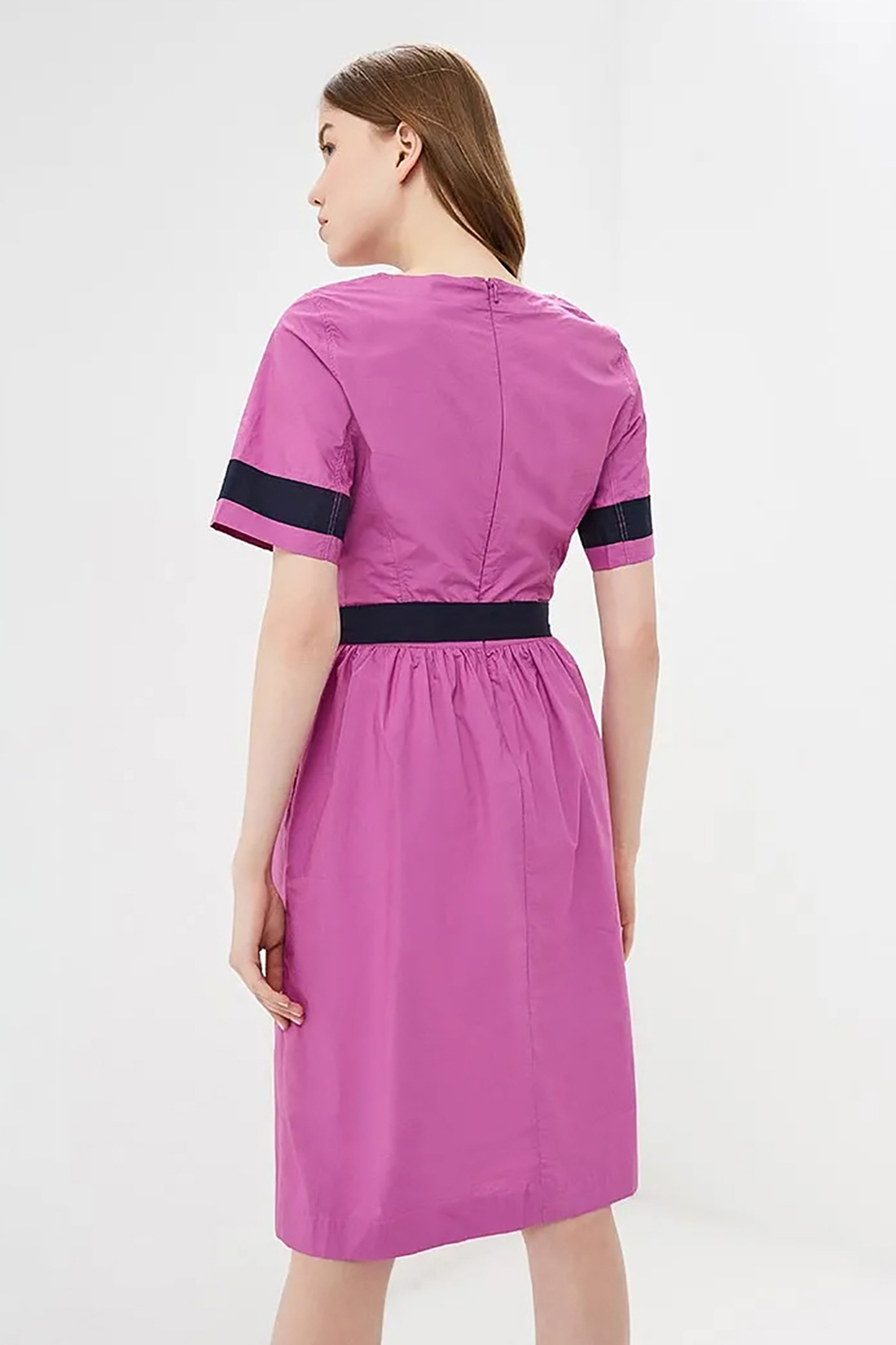 Платье с контрастной отделкой (арт. baon B459062), размер L, цвет розовый Платье с контрастной отделкой (арт. baon B459062) - фото 2