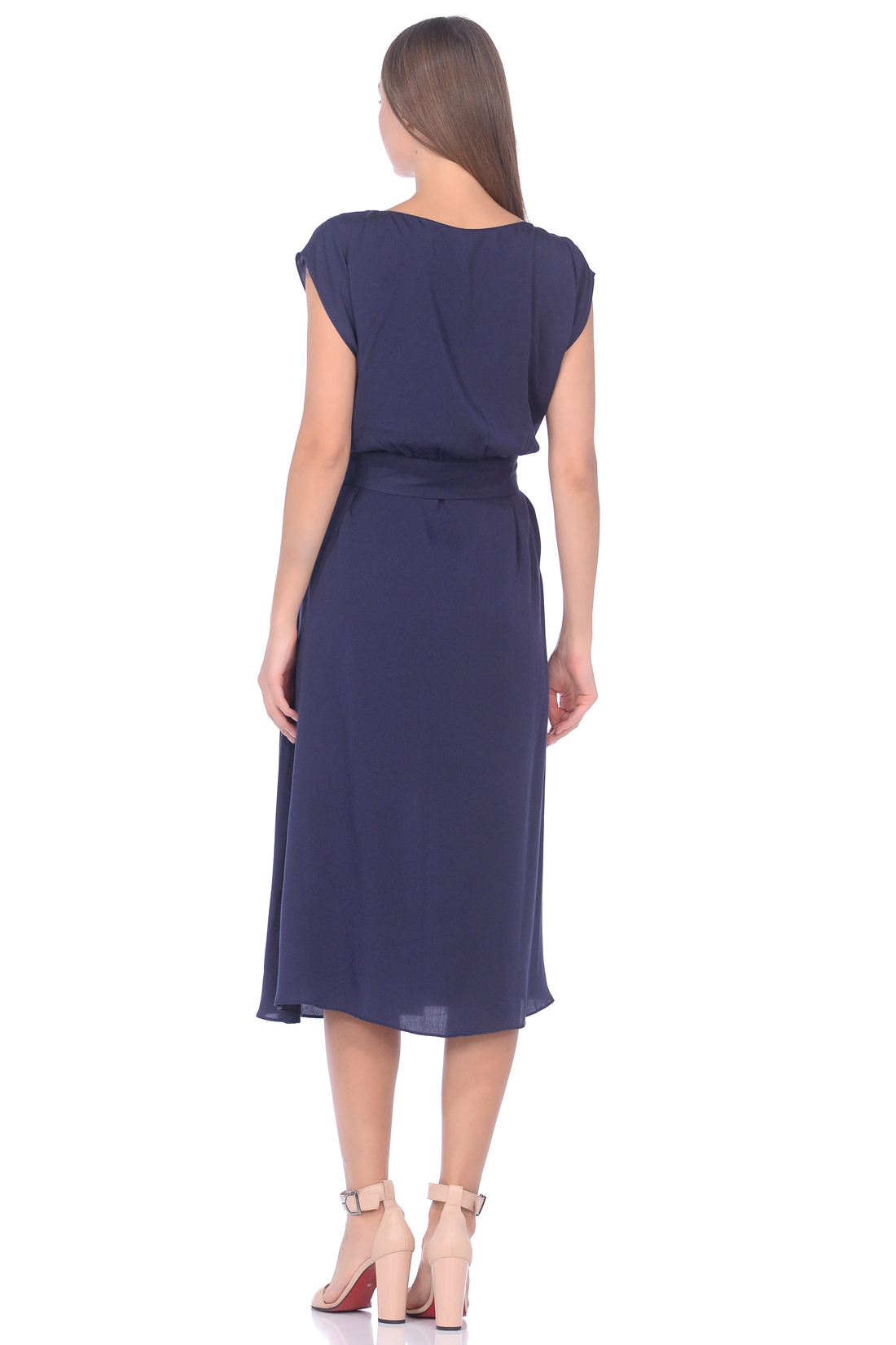 Платье с вшитым поясом (арт. baon B459066), размер L, цвет синий Платье с вшитым поясом (арт. baon B459066) - фото 2