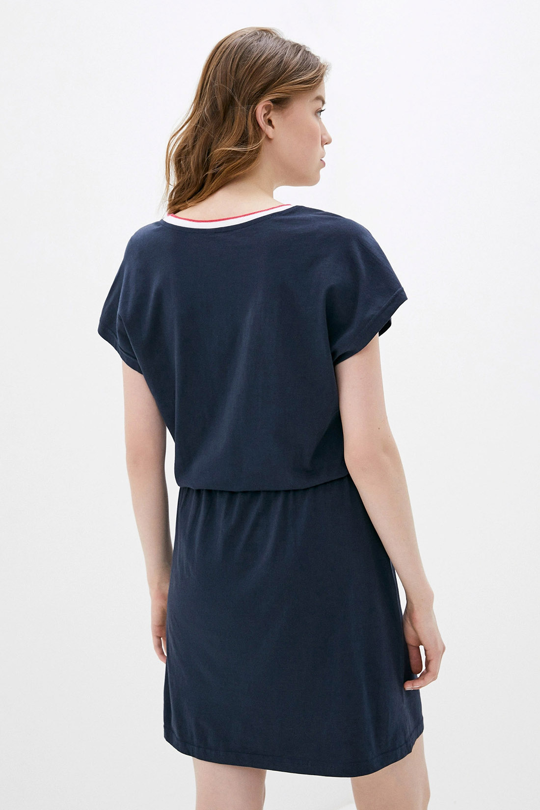 Платье-футболка с кулиской (арт. baon B459097), размер S, цвет синий Платье-футболка с кулиской (арт. baon B459097) - фото 2