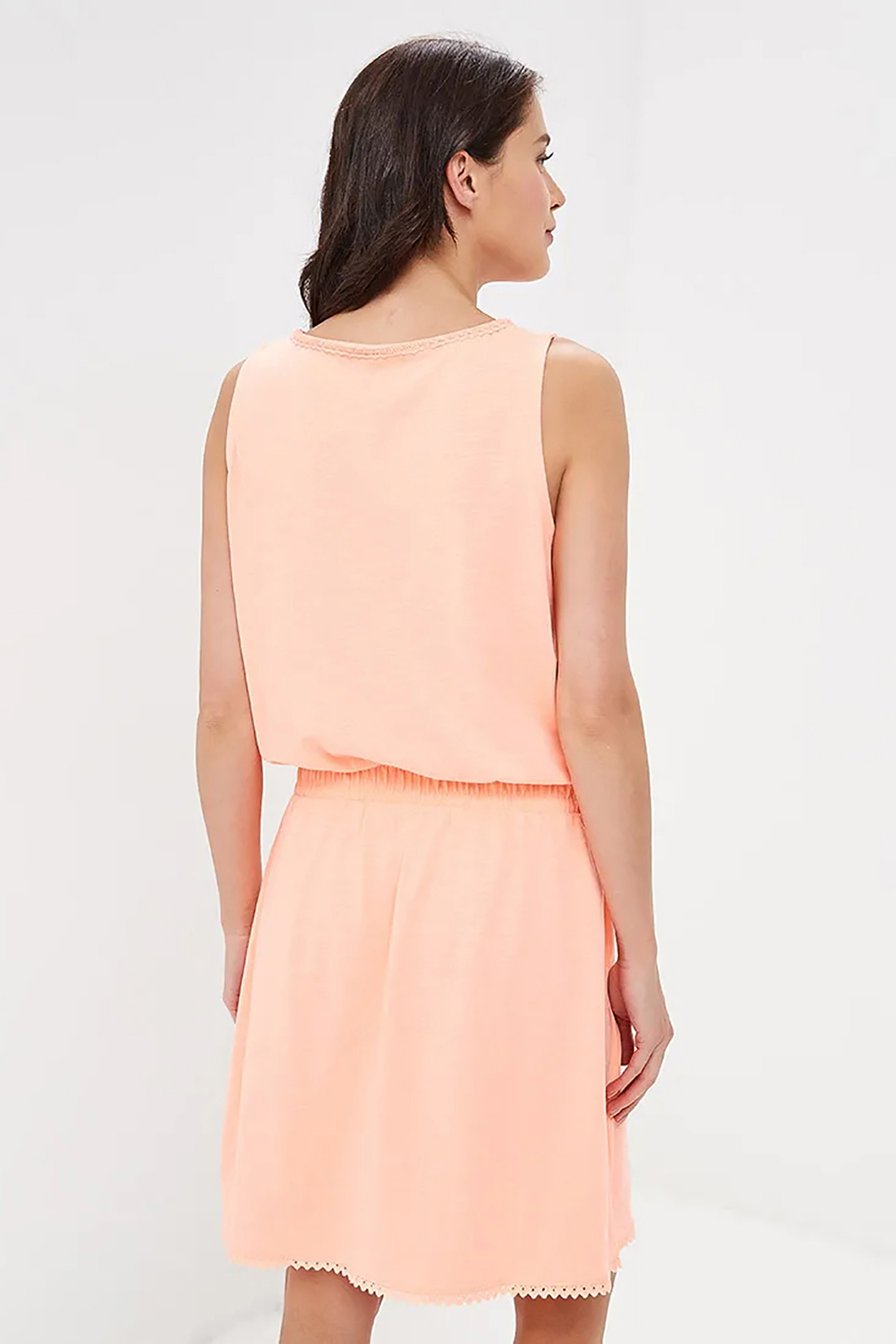 Трикотажное платье со шнуровкой (арт. baon B459098), размер M, цвет оранжевый Трикотажное платье со шнуровкой (арт. baon B459098) - фото 2