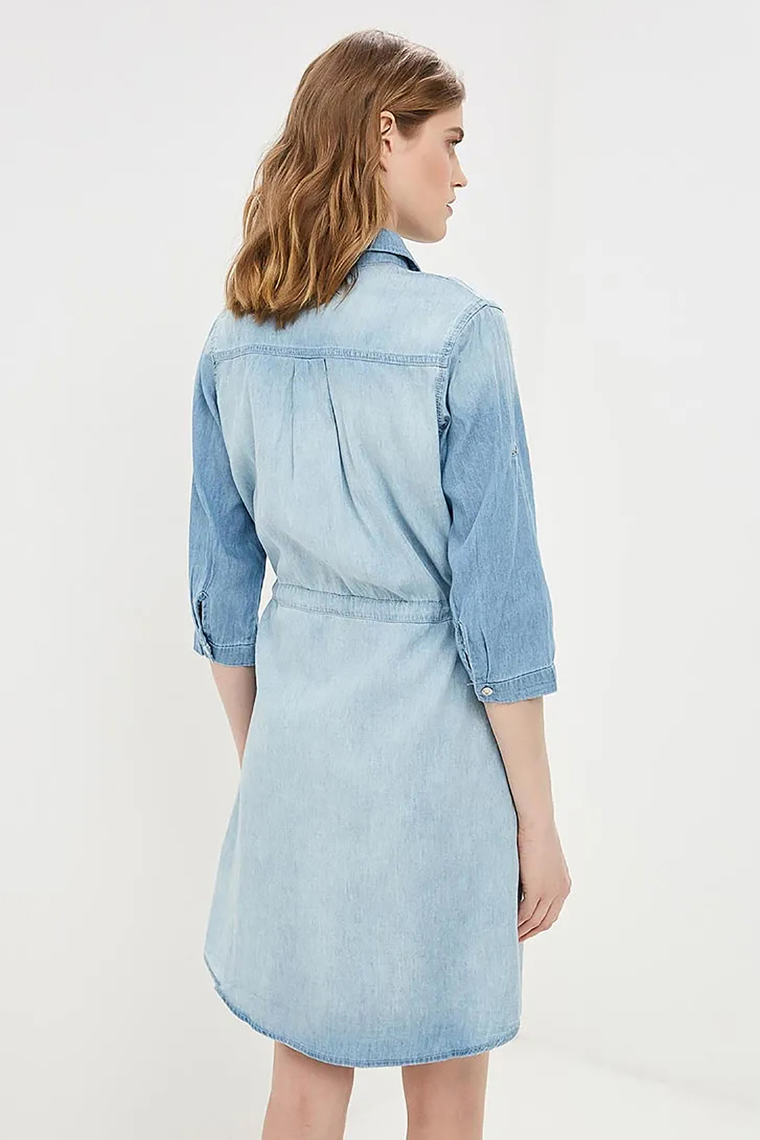 Платье-рубашка из денима (арт. baon B459103), размер S, цвет light blue denim#голубой Платье-рубашка из денима (арт. baon B459103) - фото 2