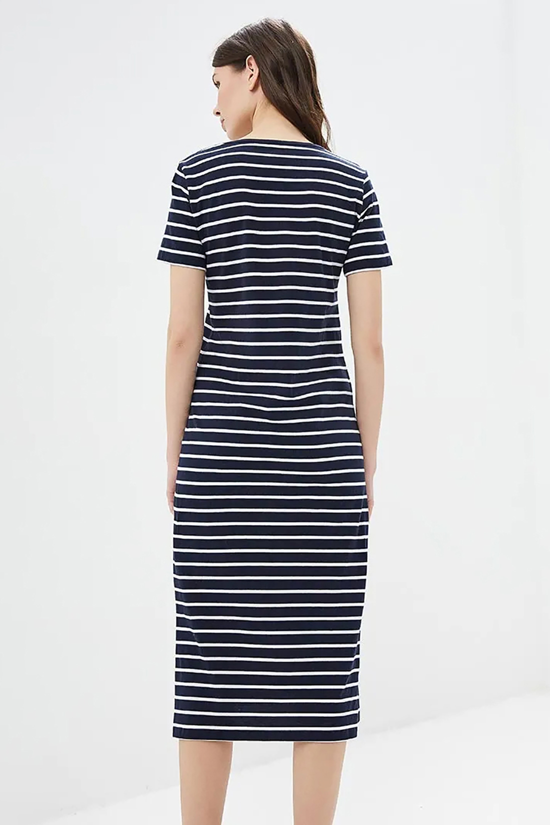 Миди-платье в полоску (арт. baon B459106), размер XS, цвет dark navy striped#синий Миди-платье в полоску (арт. baon B459106) - фото 2