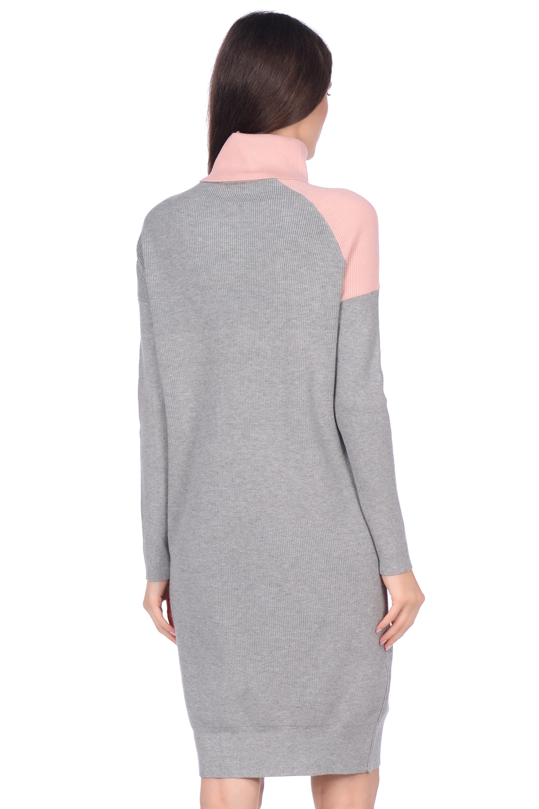 Платье-свитер в стиле color block (арт. baon B459530), размер M, цвет белый Платье-свитер в стиле color block (арт. baon B459530) - фото 2