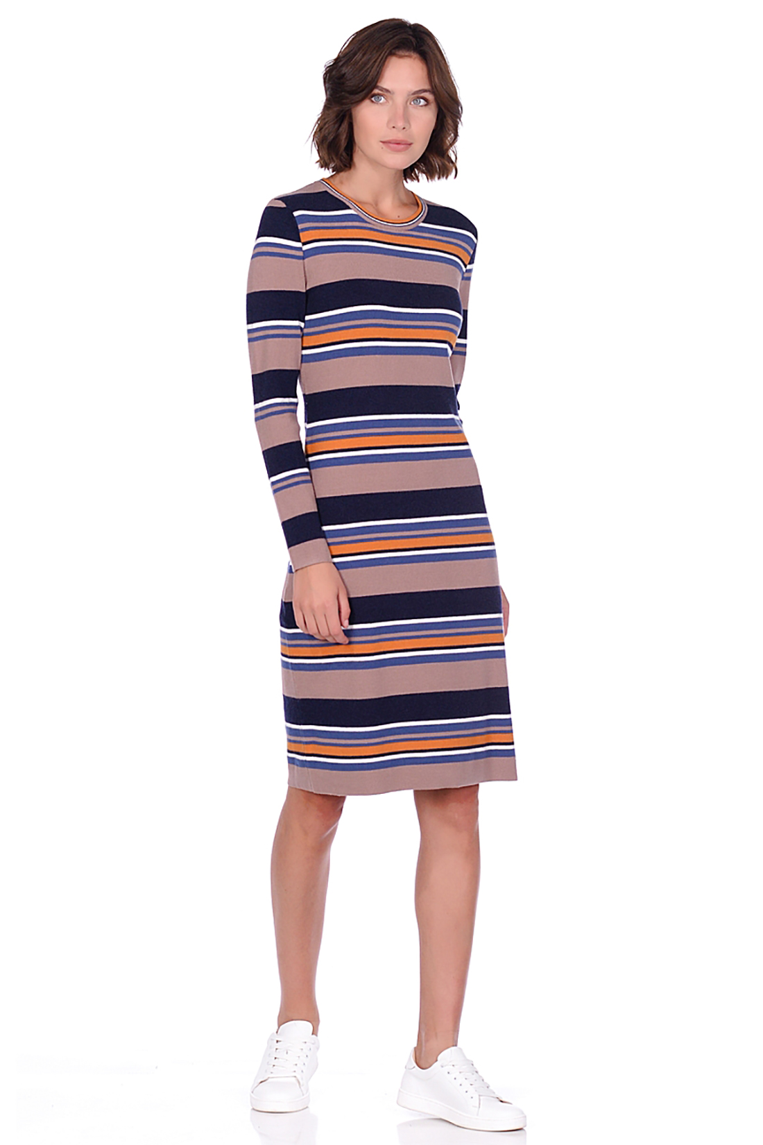Платье из трикотажа в полоску (арт. baon B459536), размер L, цвет multicolor striped#многоцветный Платье из трикотажа в полоску (арт. baon B459536) - фото 4