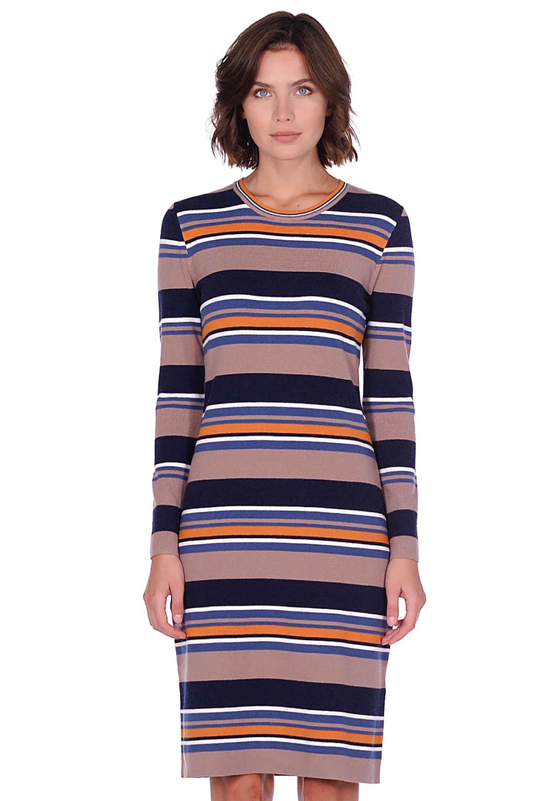 Платье из трикотажа в полоску (арт. baon B459536), размер L, цвет multicolor striped#многоцветный Платье из трикотажа в полоску (арт. baon B459536) - фото 2