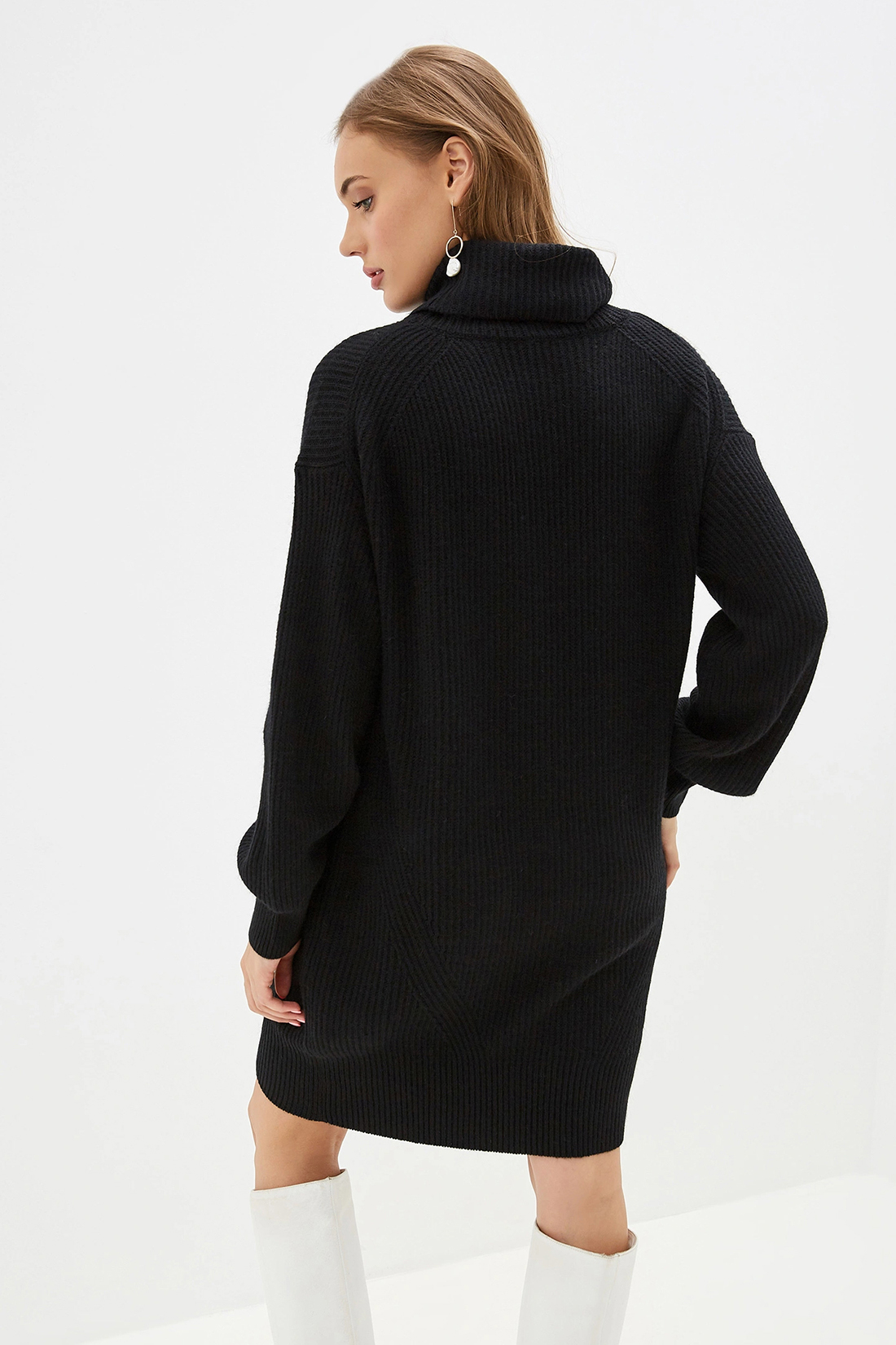 Платье-свитер с ангорой (арт. baon B459538), размер L, цвет черный Платье-свитер с ангорой (арт. baon B459538) - фото 2