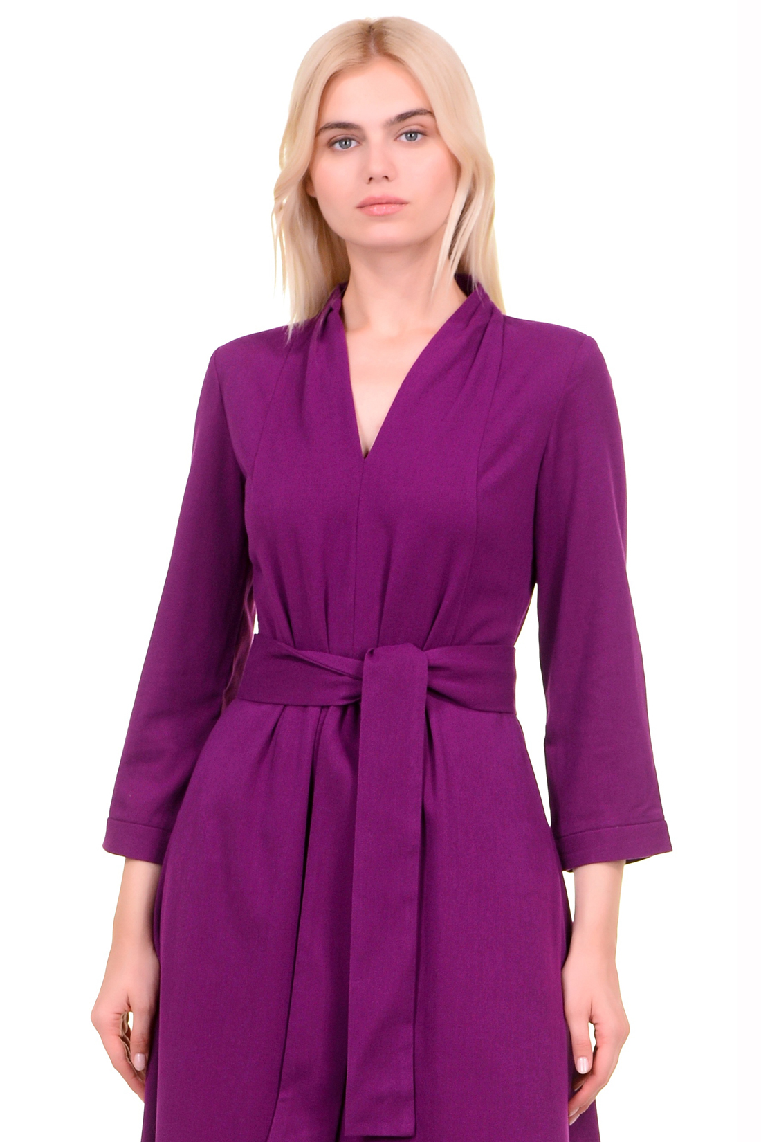 Платье с V-образным вырезом (арт. baon B459549), размер XS, цвет фиолетовый Платье с V-образным вырезом (арт. baon B459549) - фото 3
