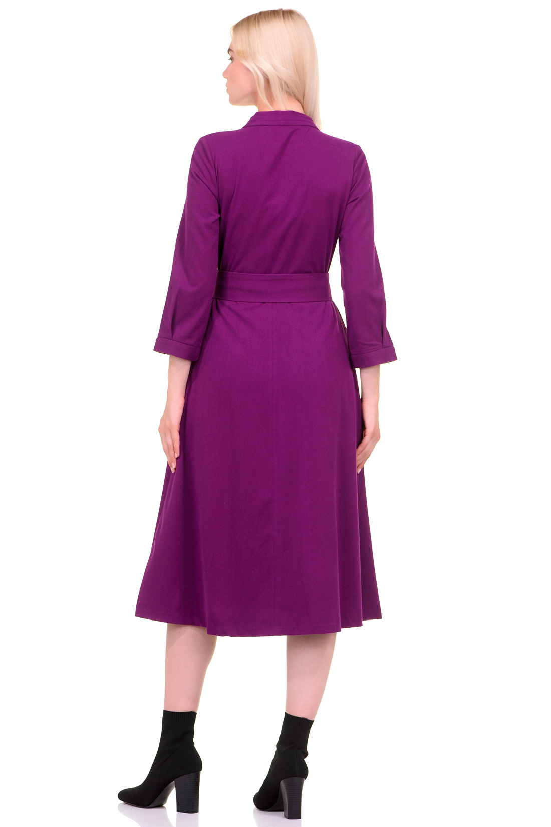 Платье с V-образным вырезом (арт. baon B459549), размер XS, цвет фиолетовый Платье с V-образным вырезом (арт. baon B459549) - фото 2