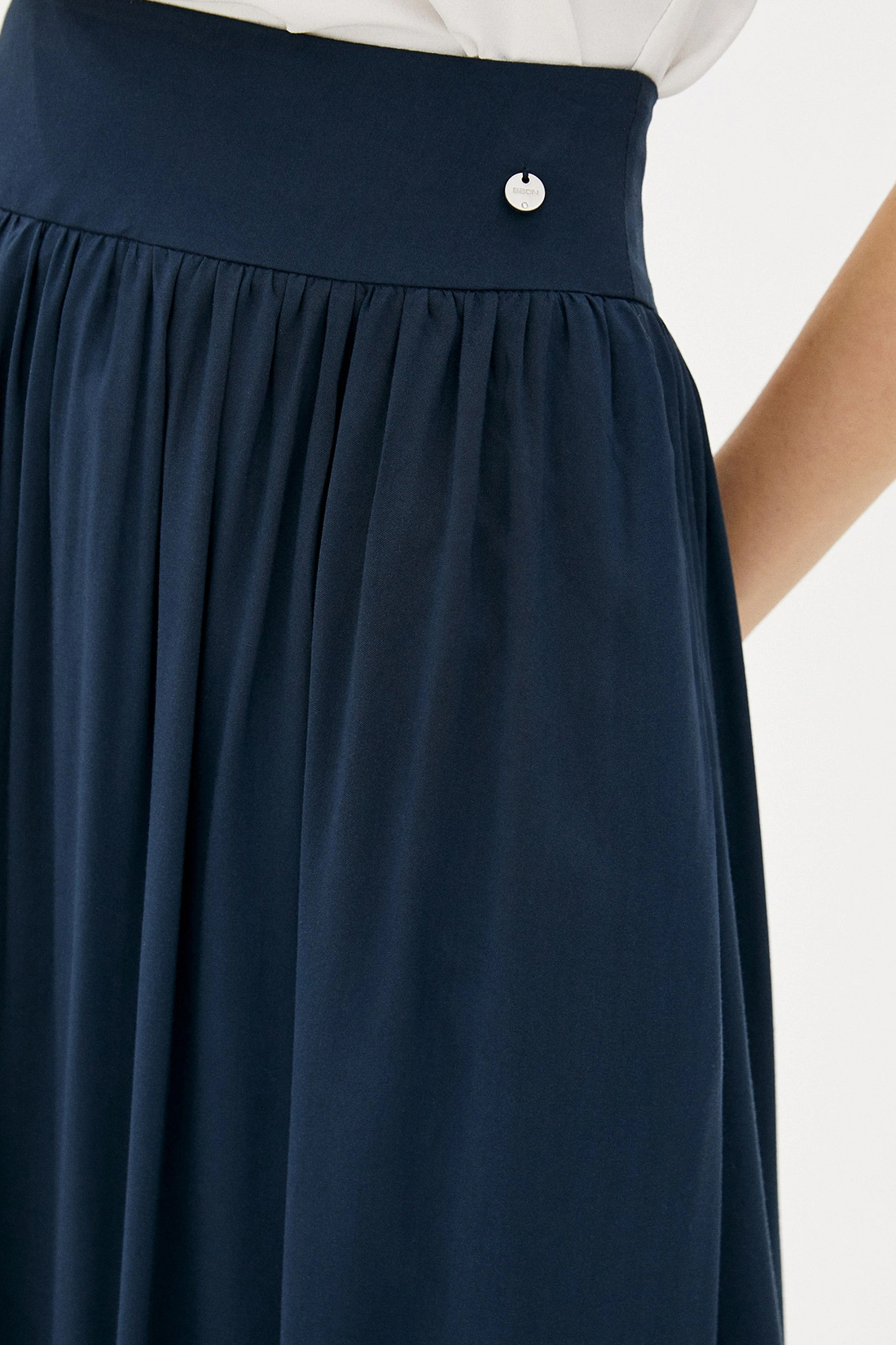 Длинная юбка на кокетке (арт. baon B470027), размер XS, цвет синий Длинная юбка на кокетке (арт. baon B470027) - фото 3