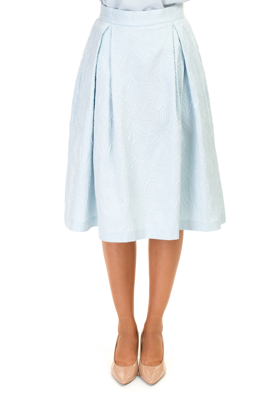 Пышная юбка из жаккардового материала (арт. baon B477027), размер M, цвет белый Пышная юбка из жаккардового материала (арт. baon B477027) - фото 5