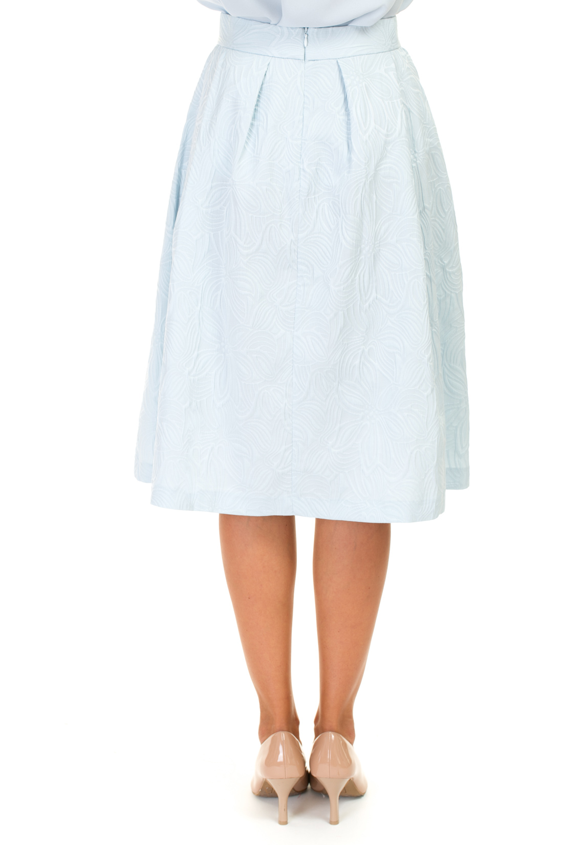 Пышная юбка из жаккардового материала (арт. baon B477027), размер M, цвет белый Пышная юбка из жаккардового материала (арт. baon B477027) - фото 2