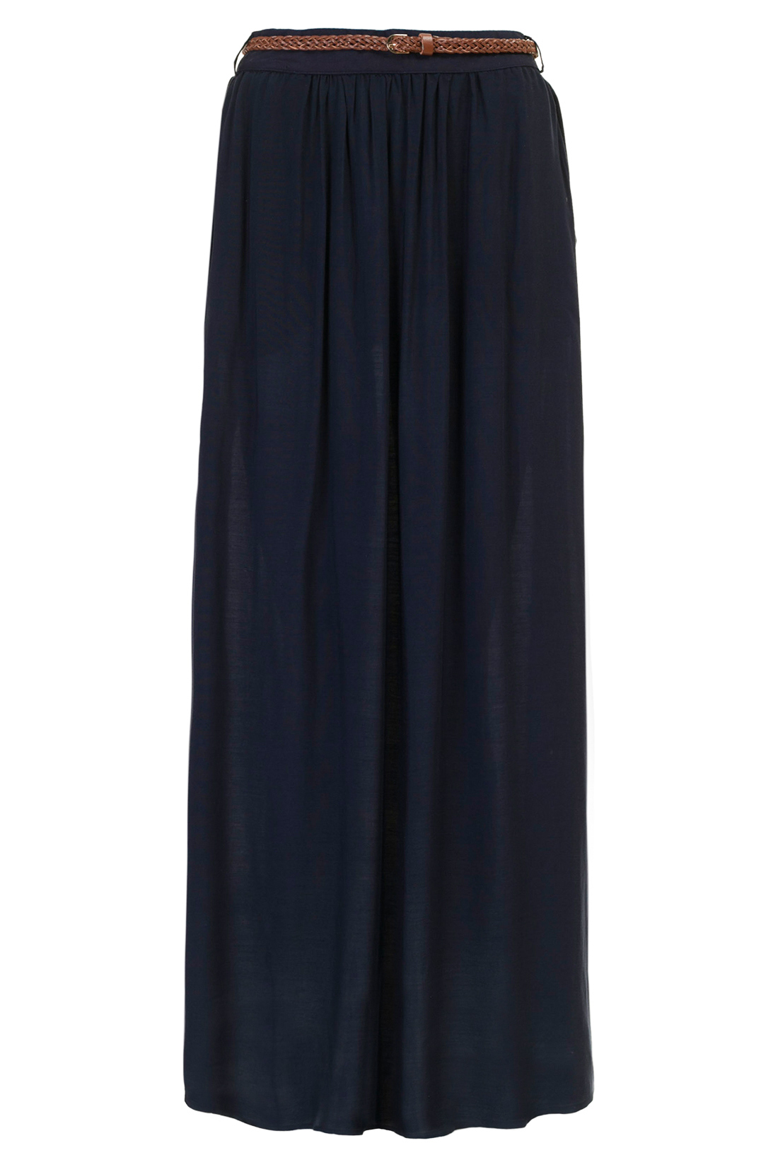Длинная юбка с ремешком (арт. baon B477041), размер 3XL, цвет синий Длинная юбка с ремешком (арт. baon B477041) - фото 5