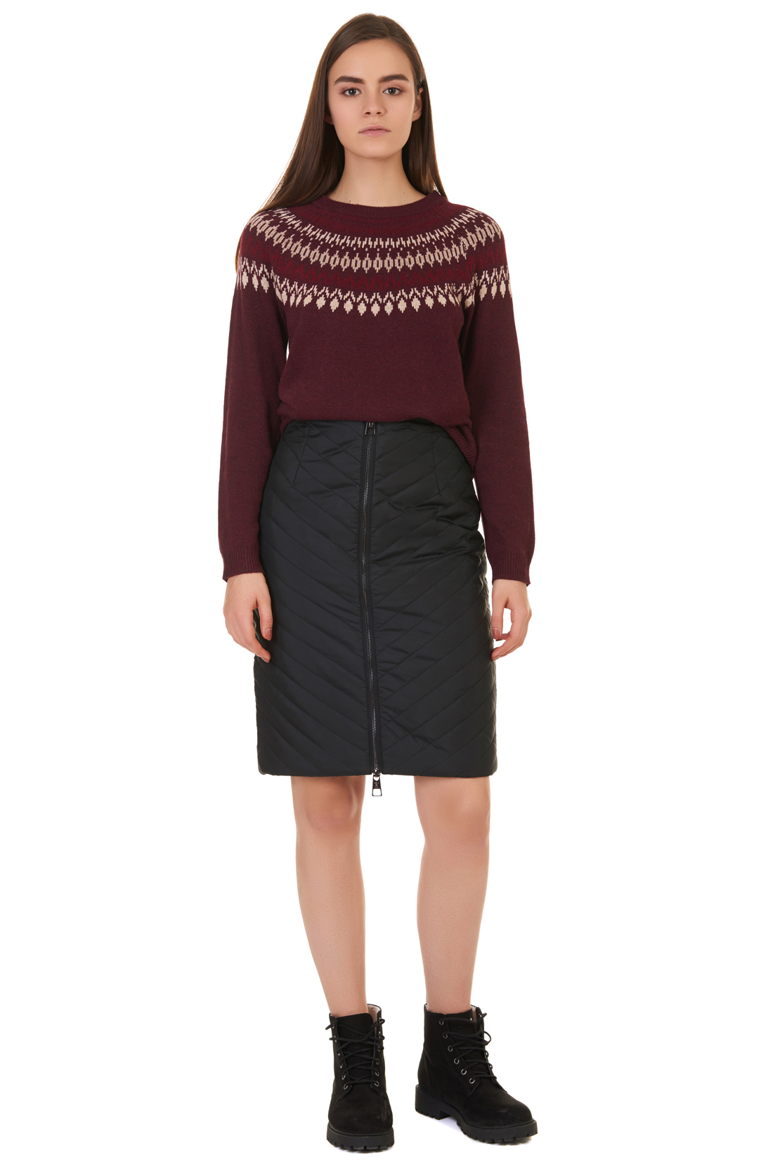 Утеплённая юбка (арт. baon B477502), размер XL, цвет черный Утеплённая юбка (арт. baon B477502) - фото 1