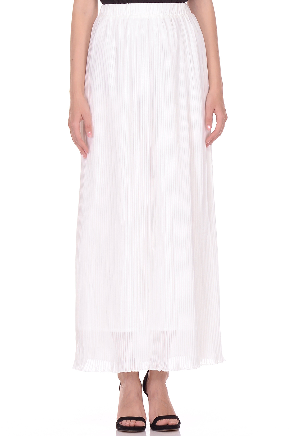 Длинная юбка-гофре (арт. baon B478036), размер XS, цвет белый Длинная юбка-гофре (арт. baon B478036) - фото 3