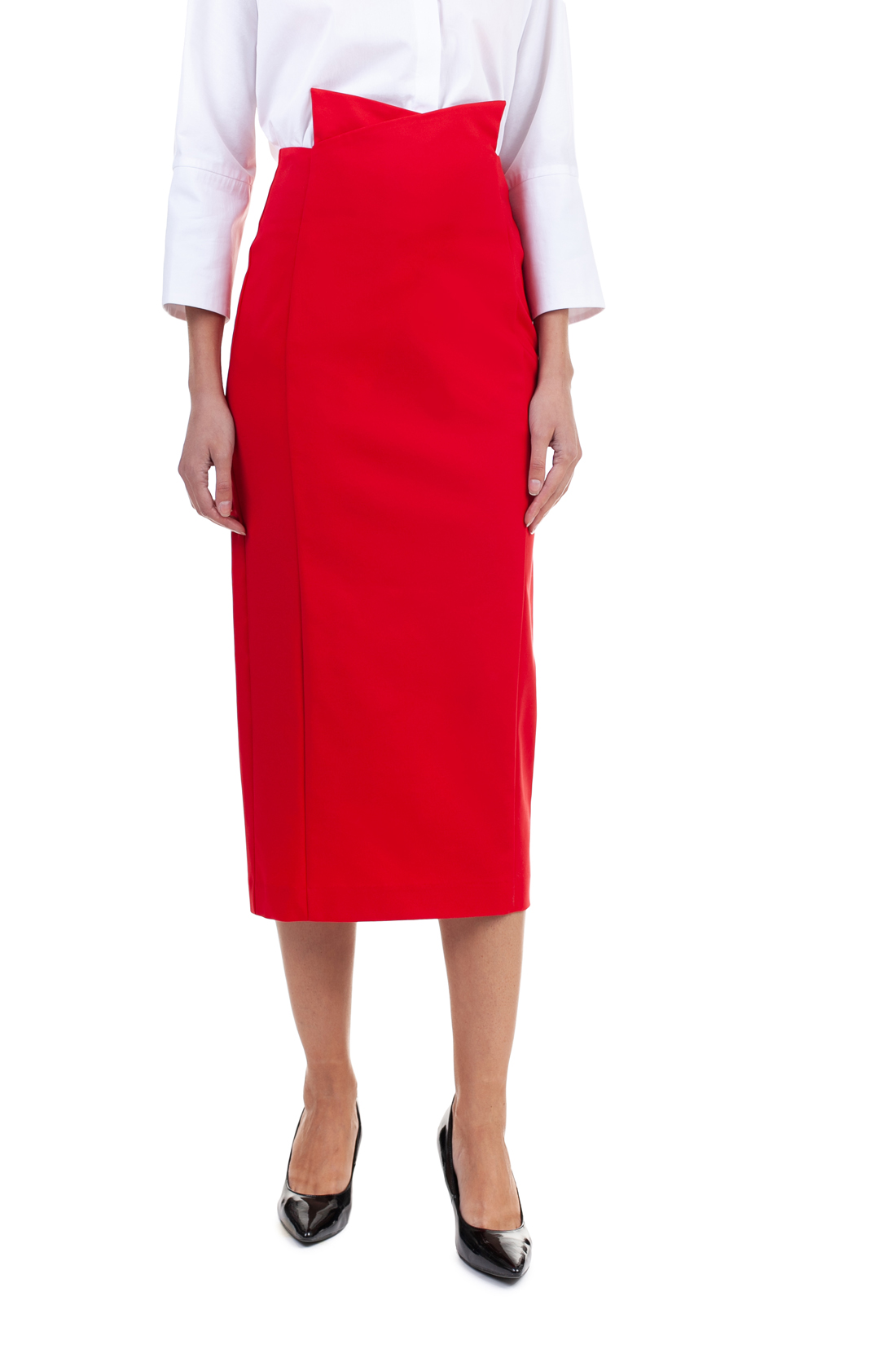 Красная юбка-миди (арт. baon B478038), размер XL, цвет красный Красная юбка-миди (арт. baon B478038) - фото 6
