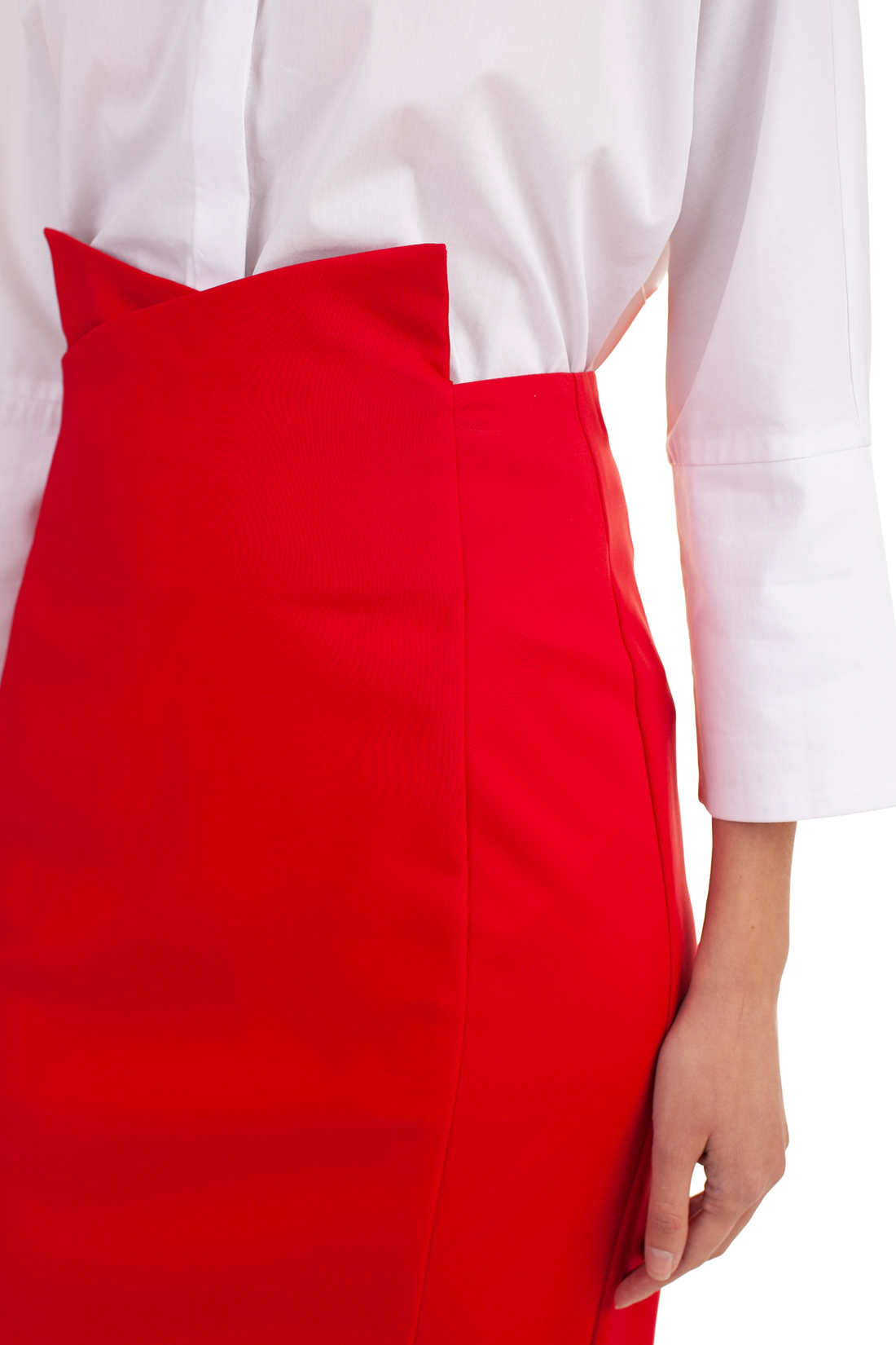 Красная юбка-миди (арт. baon B478038), размер XL, цвет красный Красная юбка-миди (арт. baon B478038) - фото 3