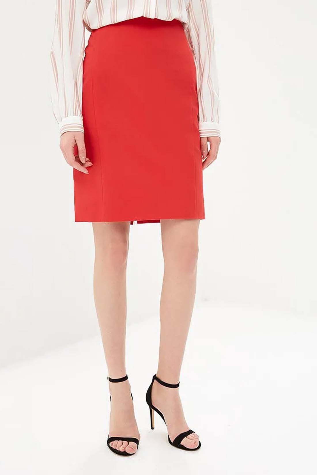 Яркая юбка-карандаш (арт. baon B479012), размер M, цвет красный Яркая юбка-карандаш (арт. baon B479012) - фото 1